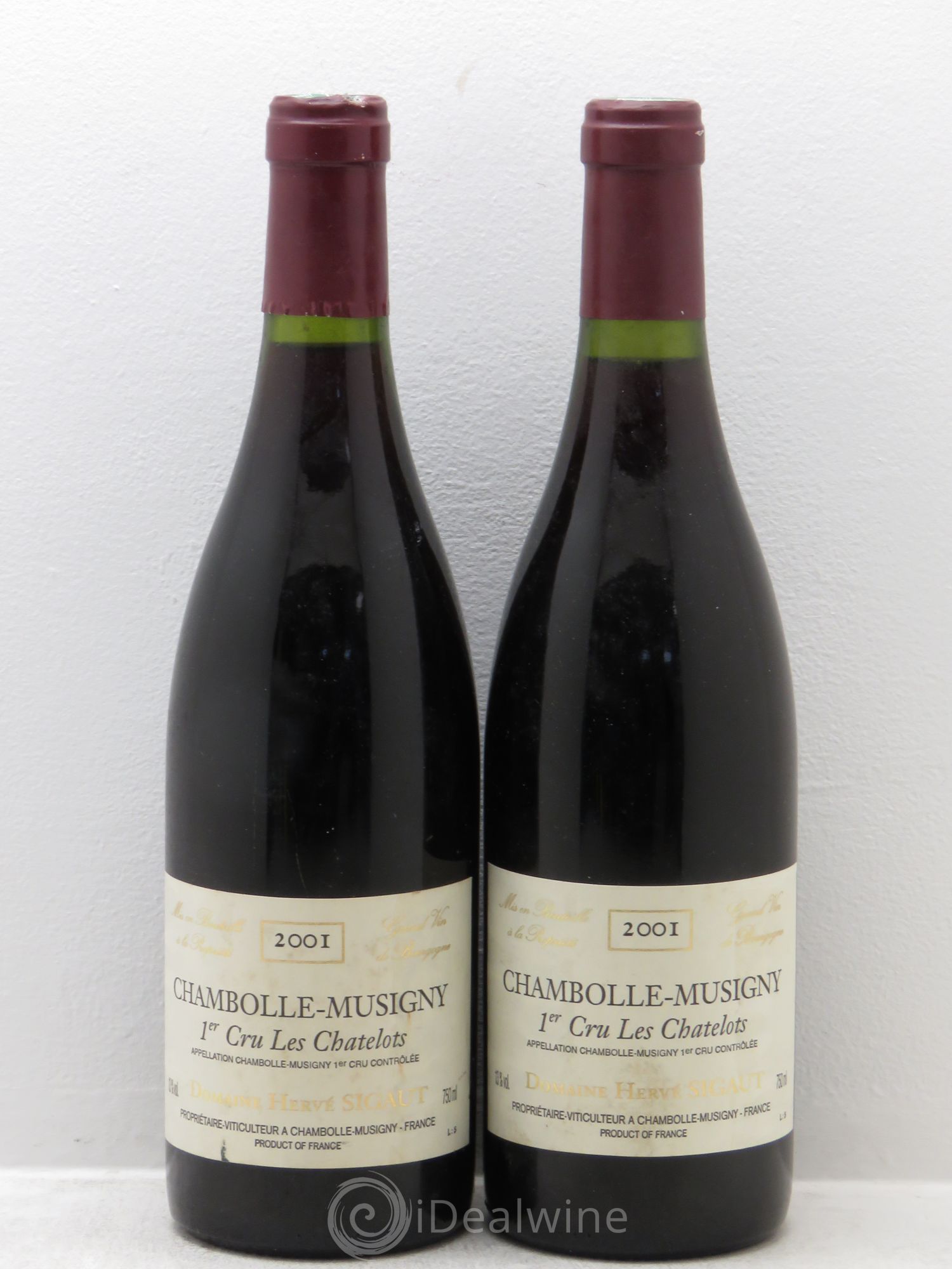 Chambolle-Musigny 1er Cru Hervé Sigaut 2001 - Lot de 2 bouteilles - 0