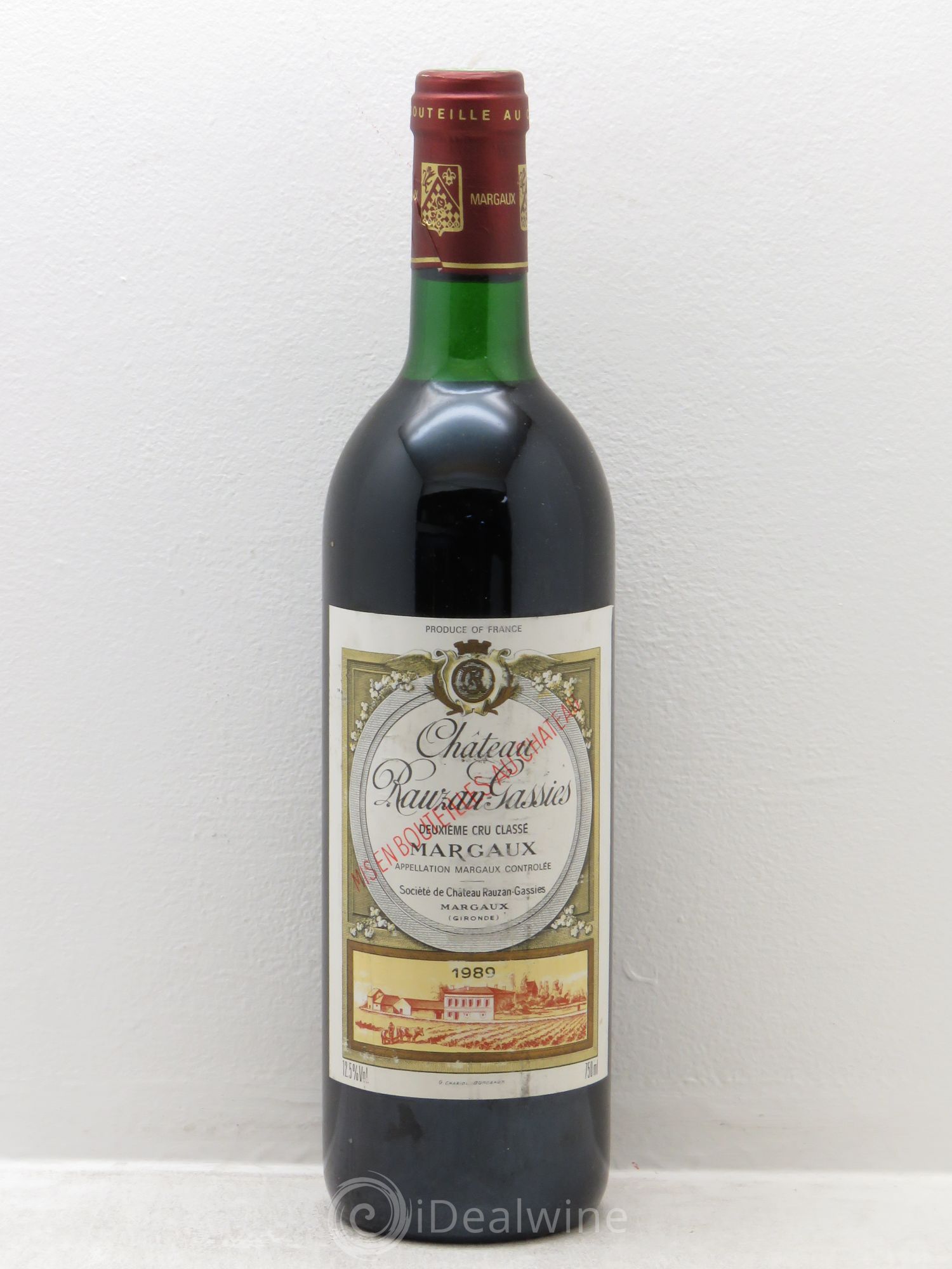 Château Rauzan-Gassies 2ème Grand Cru Classé 1989 - Lot de 1 bouteille - 0