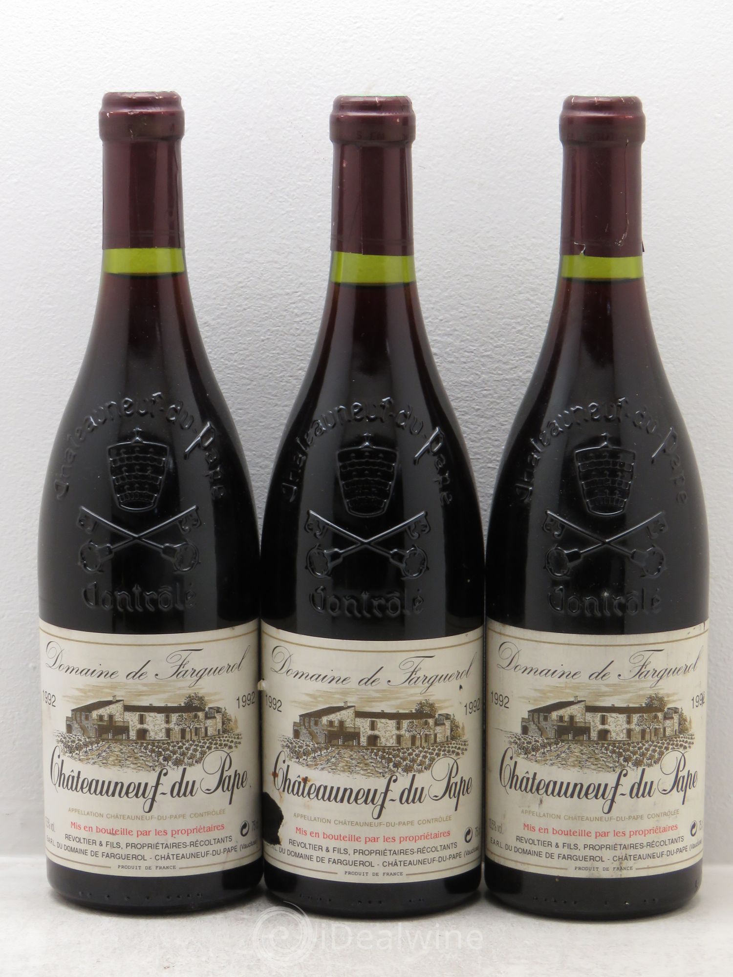 Châteauneuf-du-Pape Farguerol 1992 - Lot de 3 bouteilles - 0