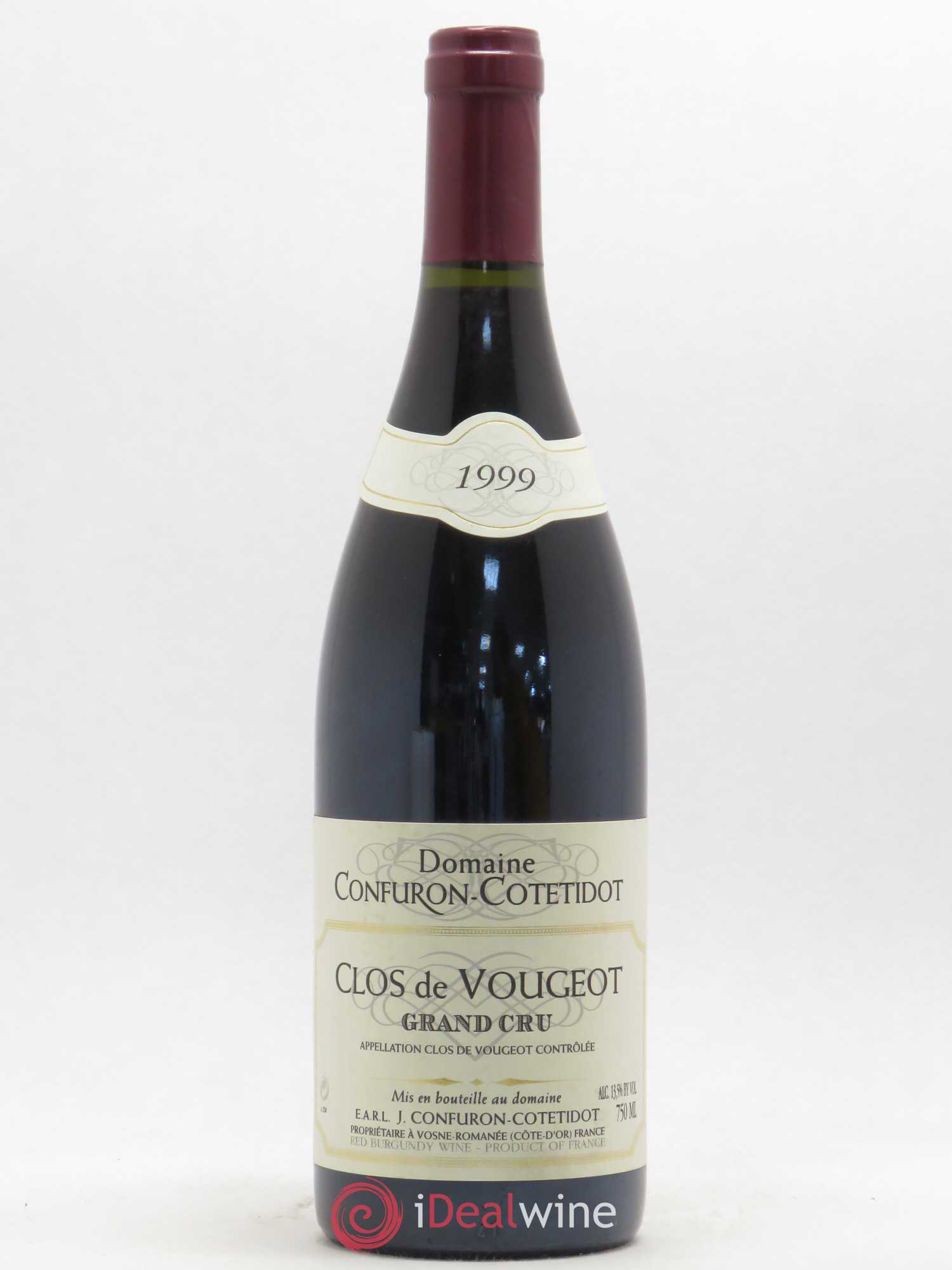 Clos de Vougeot Grand Cru Confuron-Cotetidot 1999 - Lot de 1 bouteille - 0