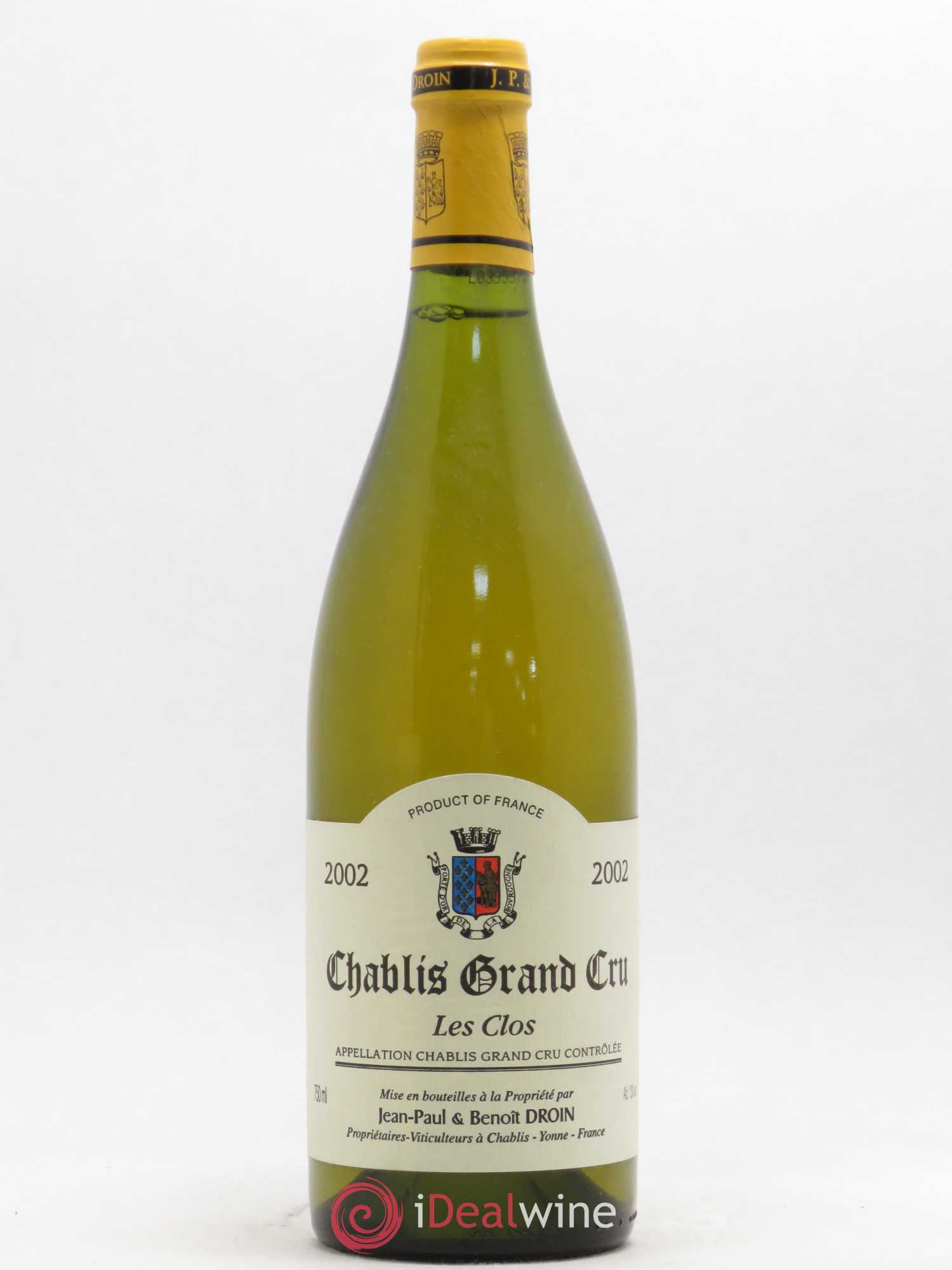 Chablis Grand Cru Les Clos Jean-Paul & Benoît Droin (Domaine) 2002 - Lot de 1 bouteille - 0