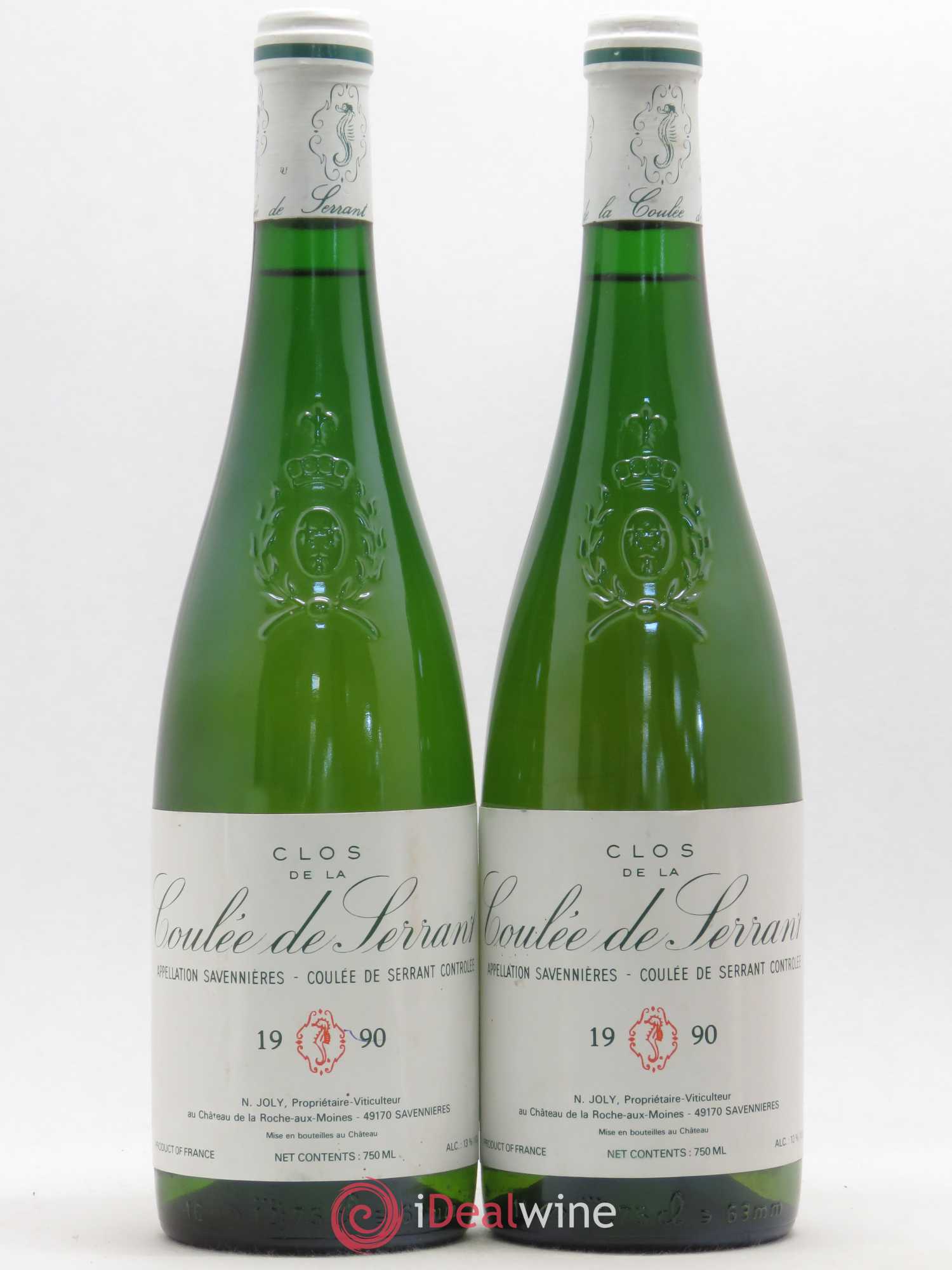 Savennières Clos de la Coulée de Serrant Vignobles de la Coulée de Serrant - Nicolas Joly 1990 - Lot de 2 bouteilles - 0