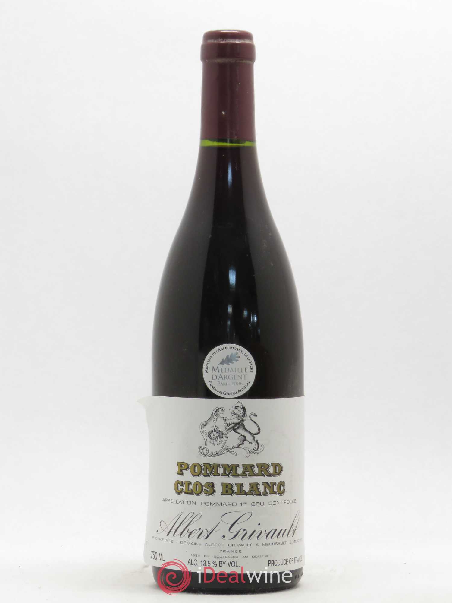 Pommard 1er Cru Clos Blanc Albert Grivault 2003 - Lot de 1 bouteille - 0