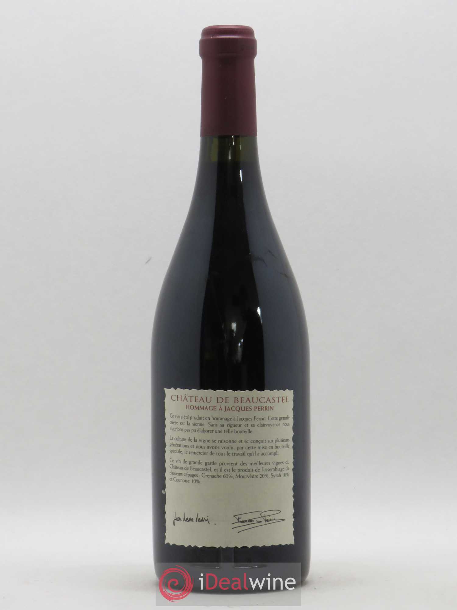 Châteauneuf-du-Pape Château de Beaucastel Hommage à Jacques Perrin Famille Perrin Grande Cuvée  1998 - Lot de 1 bouteille - 1