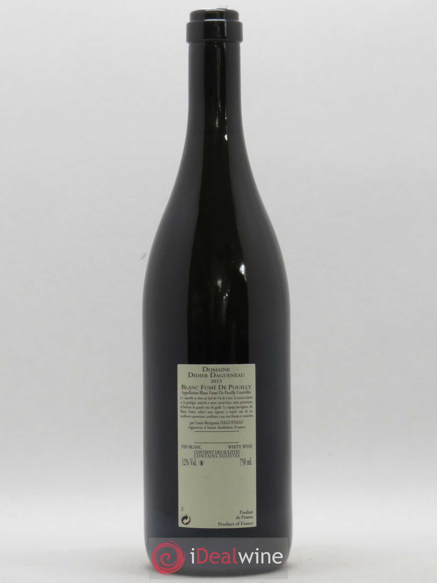 Pouilly-Fumé Blanc Fumé de Pouilly Dagueneau (Domaine Didier - Louis-Benjamin) 2013 - Lot de 1 bouteille - 1