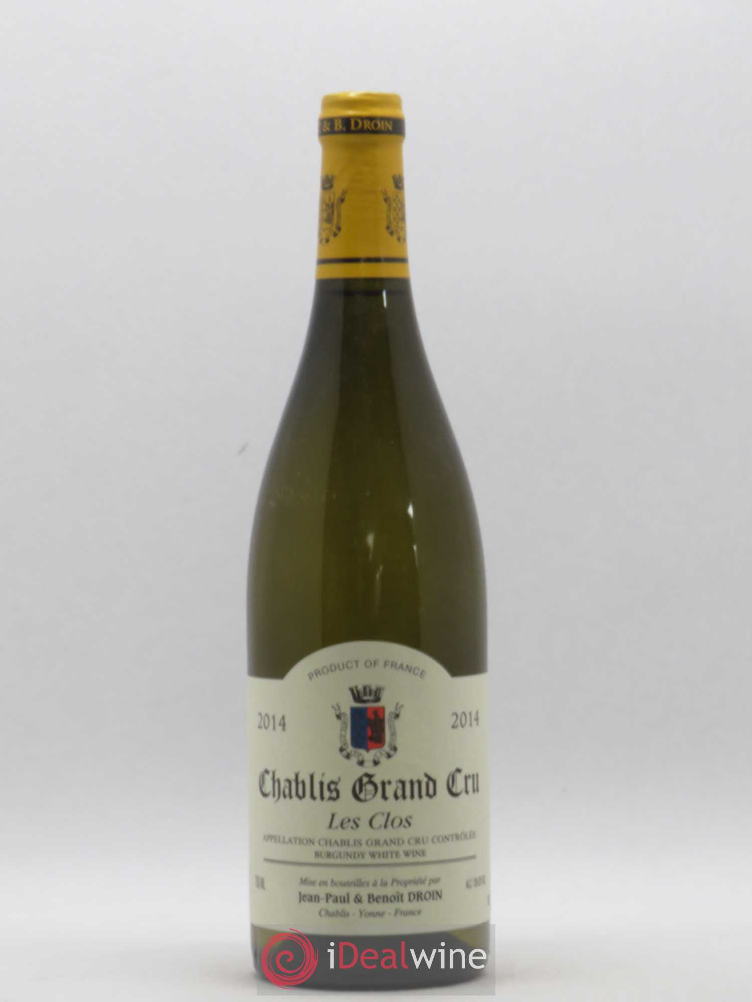 Chablis Grand Cru Les Clos Jean-Paul & Benoît Droin (Domaine) 2014 - Lot de 1 bouteille - 0