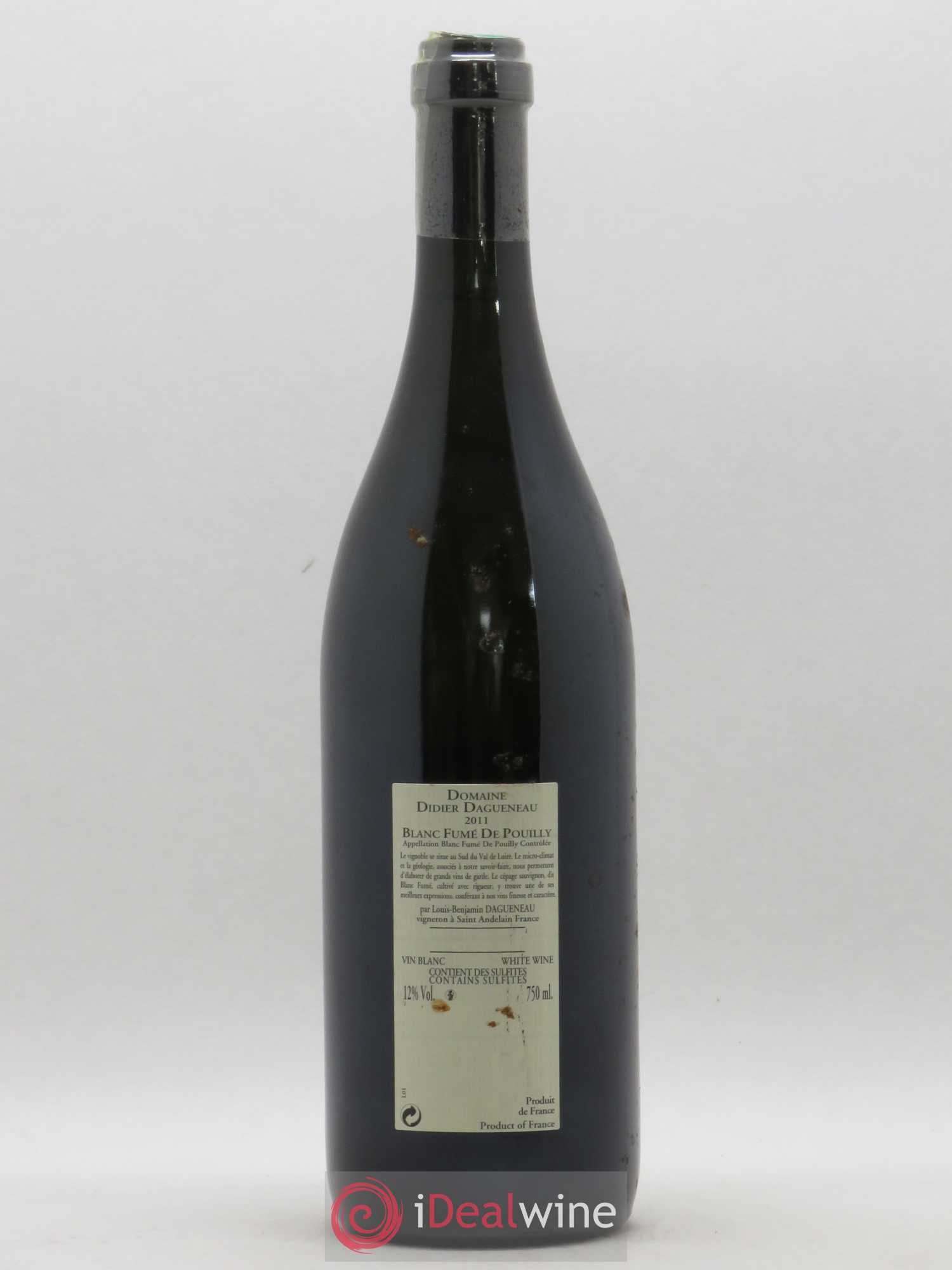 Pouilly-Fumé Blanc Fumé de Pouilly Dagueneau (Domaine Didier - Louis-Benjamin) 2011 - Lot de 1 bouteille - 1