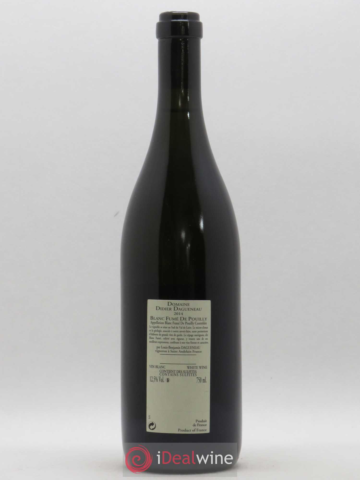 Pouilly-Fumé Blanc Fumé de Pouilly Dagueneau (Domaine Didier - Louis-Benjamin) 2014 - Lot de 1 bouteille - 1