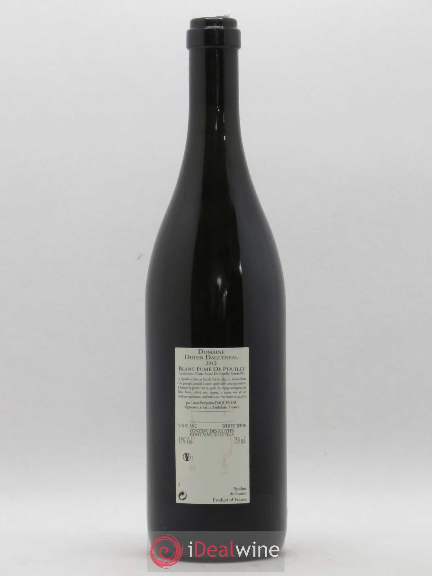 Vin de France (anciennement Pouilly-Fumé) Buisson Renard Dagueneau (Domaine Didier - Louis-Benjamin) 2012 - Lot de 1 bouteille - 1