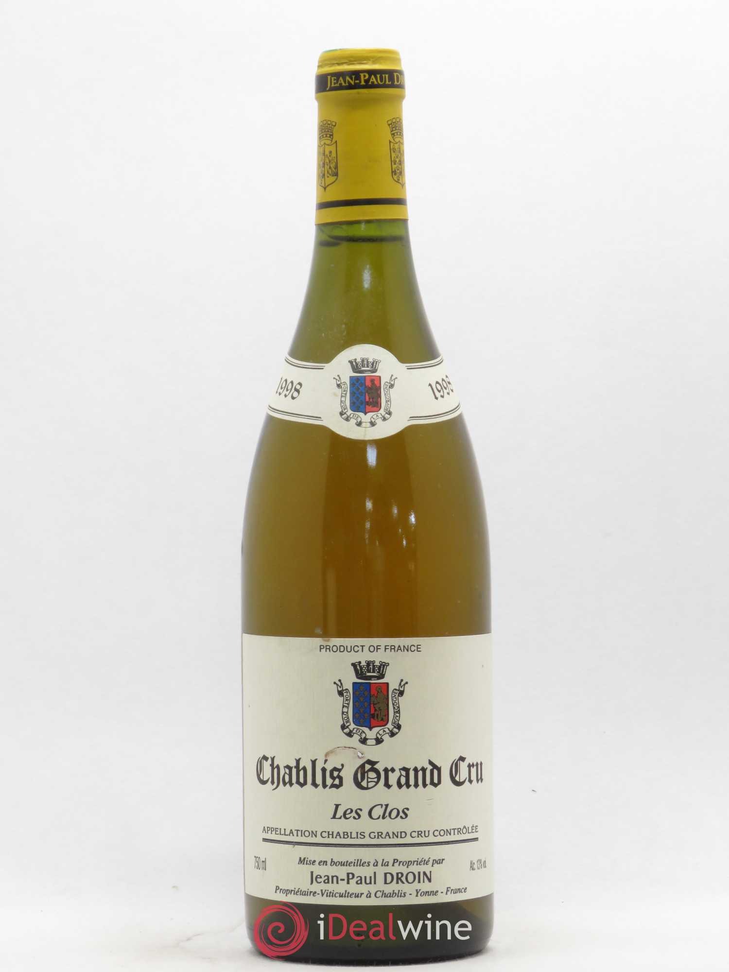 Chablis Grand Cru Les Clos Jean-Paul & Benoît Droin (Domaine) (sans prix de réserve) 1998 - Lot de 1 bouteille - 0