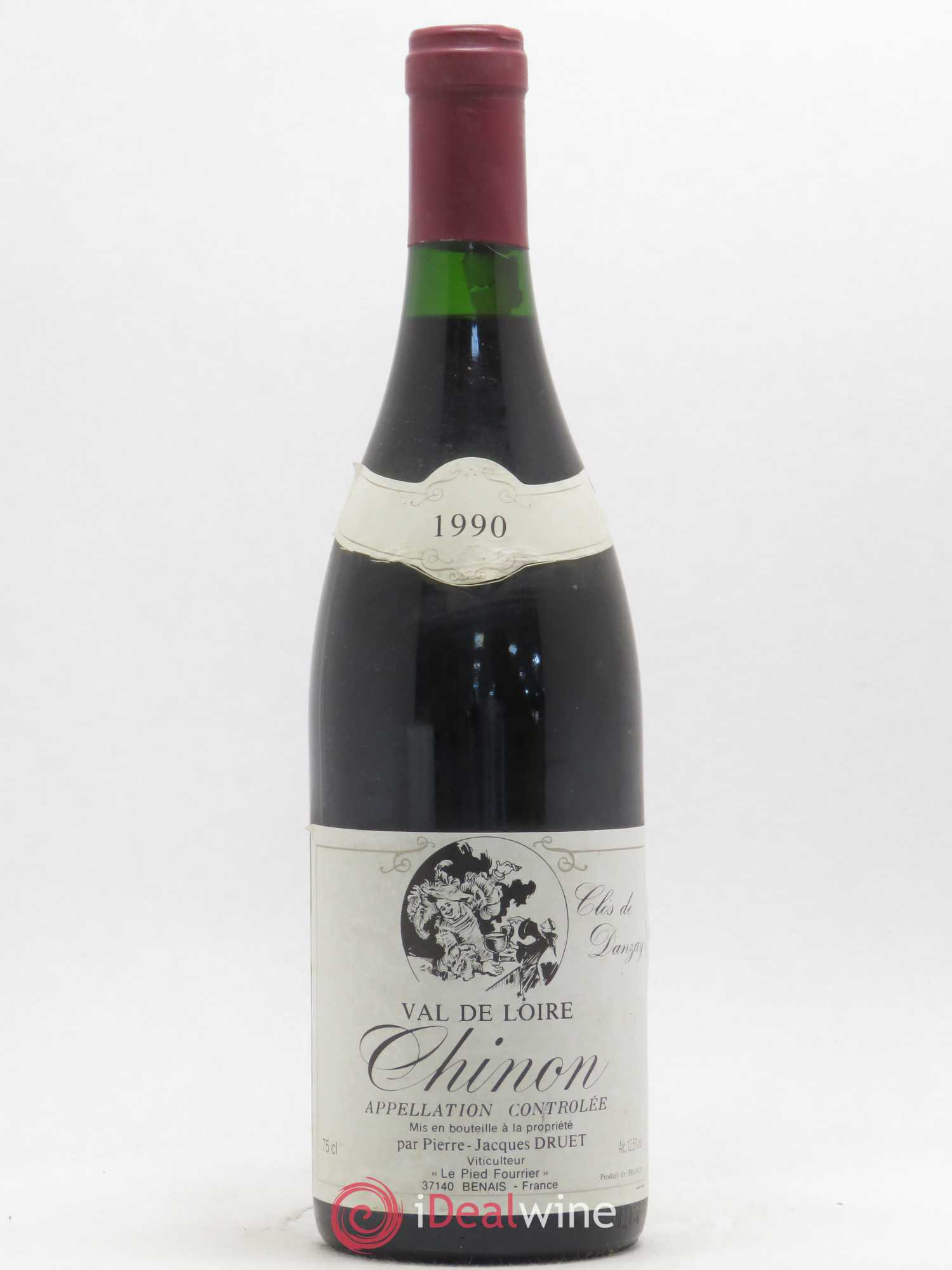 Chinon Clos de Danzay Pierre Jacques Druet 1990 - Posten von 1 Flasche - 0