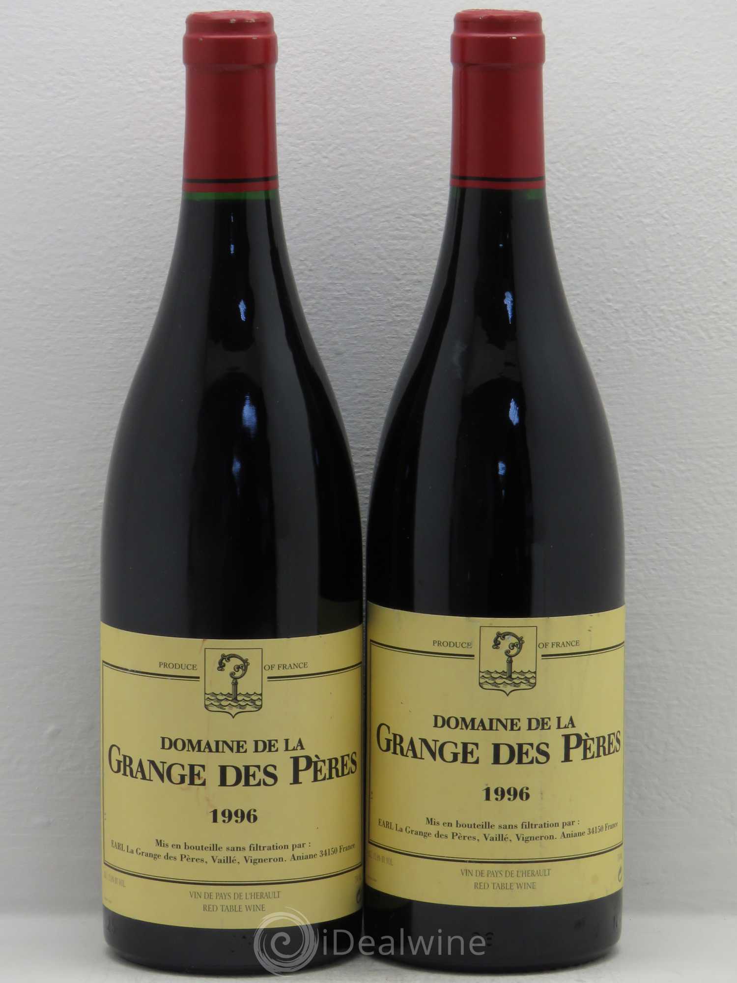 Pays d'Hérault Grange des Pères Laurent Vaillé 1996 - Lot de 2 bouteilles - 0