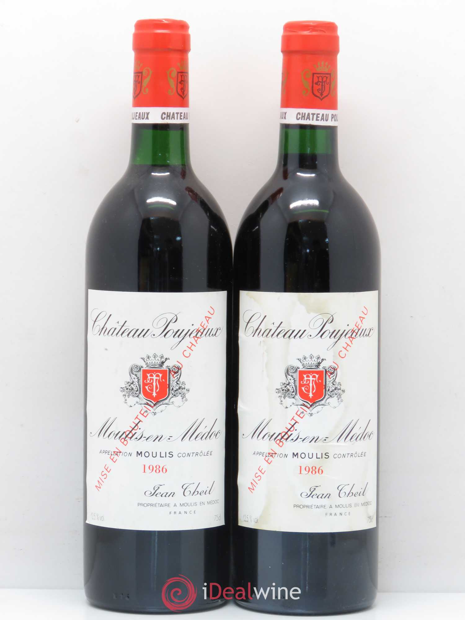 Château Poujeaux 1986 - Lot de 2 bouteilles - 0
