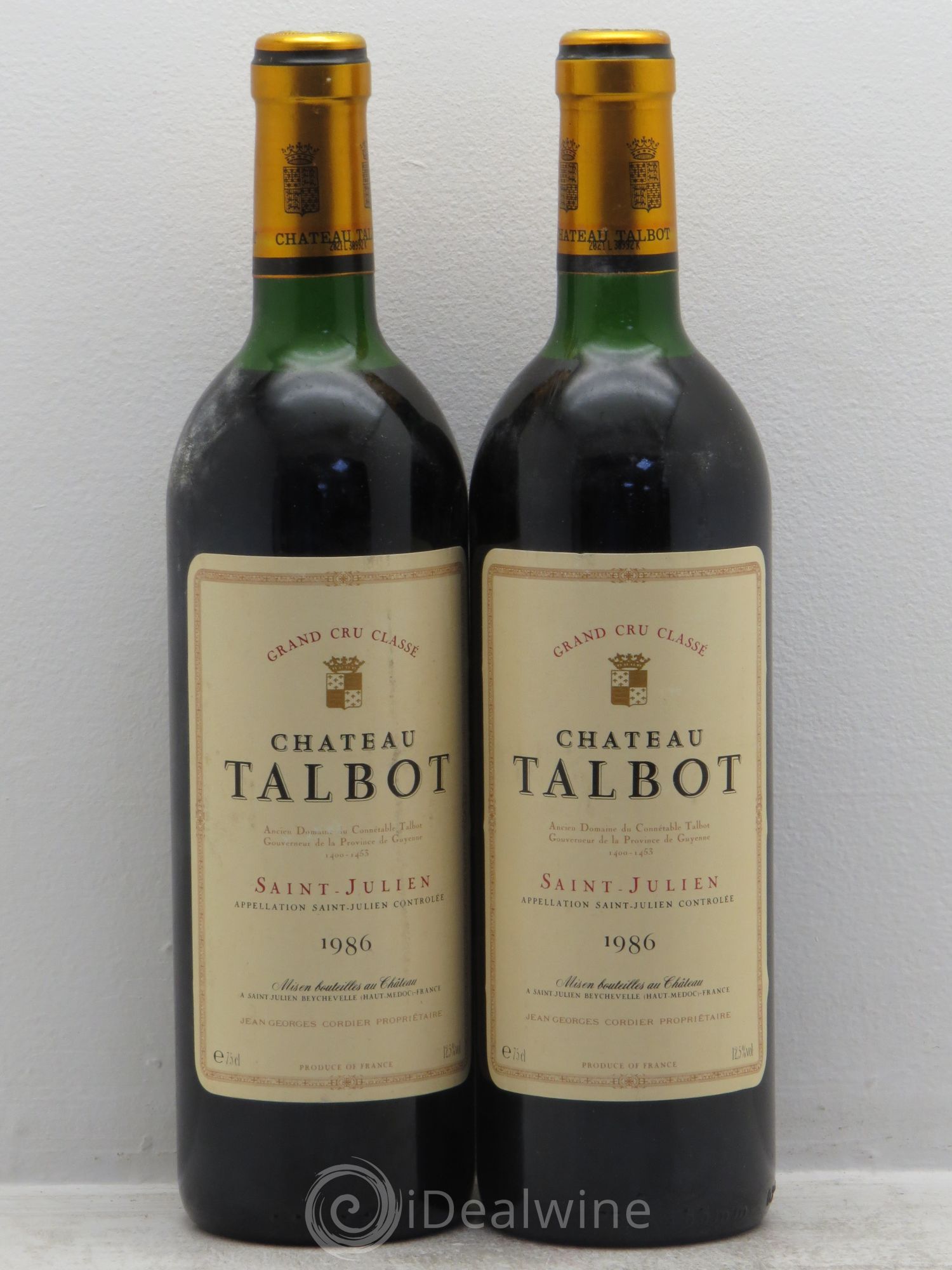Château Talbot 4ème Grand Cru Classé 1986 - Lot de 2 bouteilles - 0