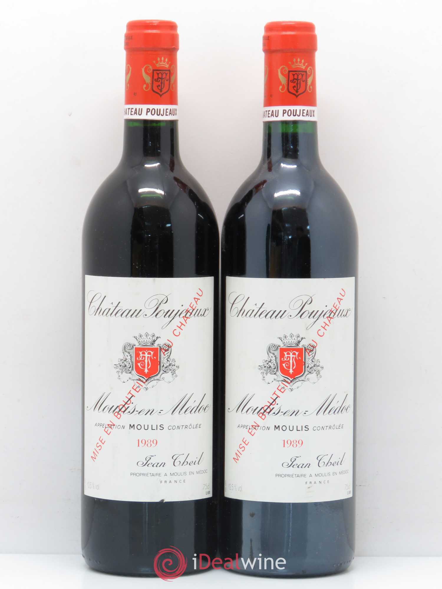 Château Poujeaux 1989 - Lot de 2 bouteilles - 0