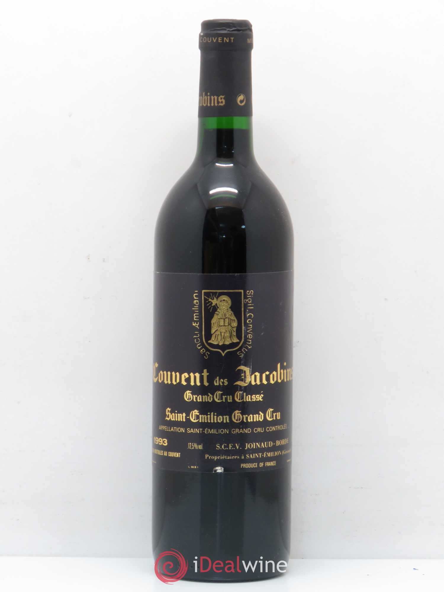 Château Couvent des Jacobins Grand Cru Classé 1993 - Lot de 1 bouteille - 0