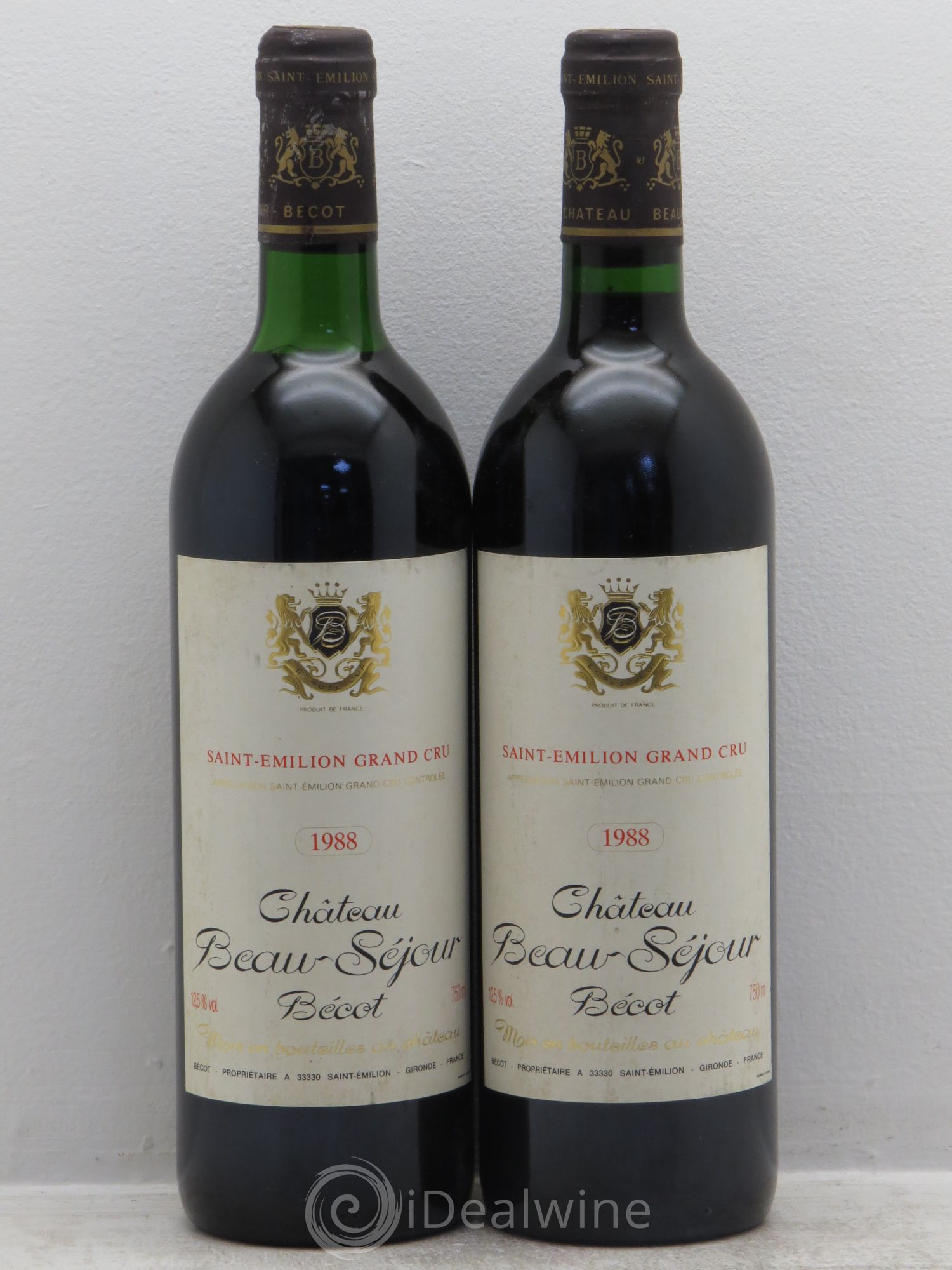 Château Beau-Séjour Bécot 1er Grand Cru Classé B 1988 - Lot de 2 bouteilles - 0