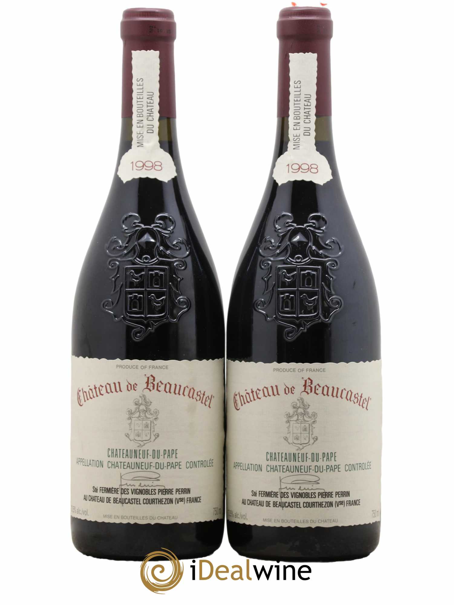 Châteauneuf-du-Pape Château de Beaucastel Famille Perrin 1998 - Lot de 2 bouteilles - 0