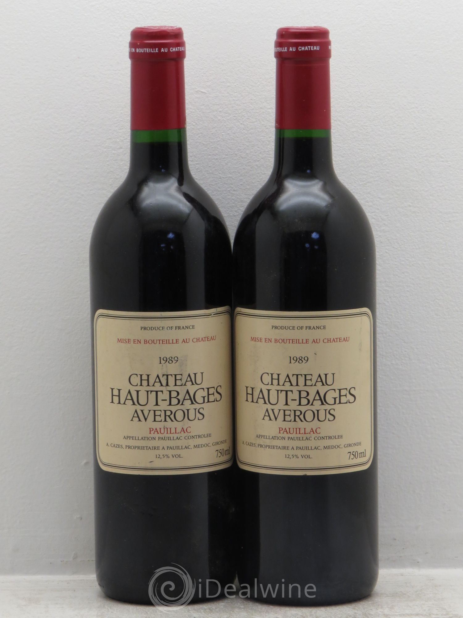 Château Haut Bages Averous Cru Bourgeois 1989 - Lot de 2 bouteilles - 0
