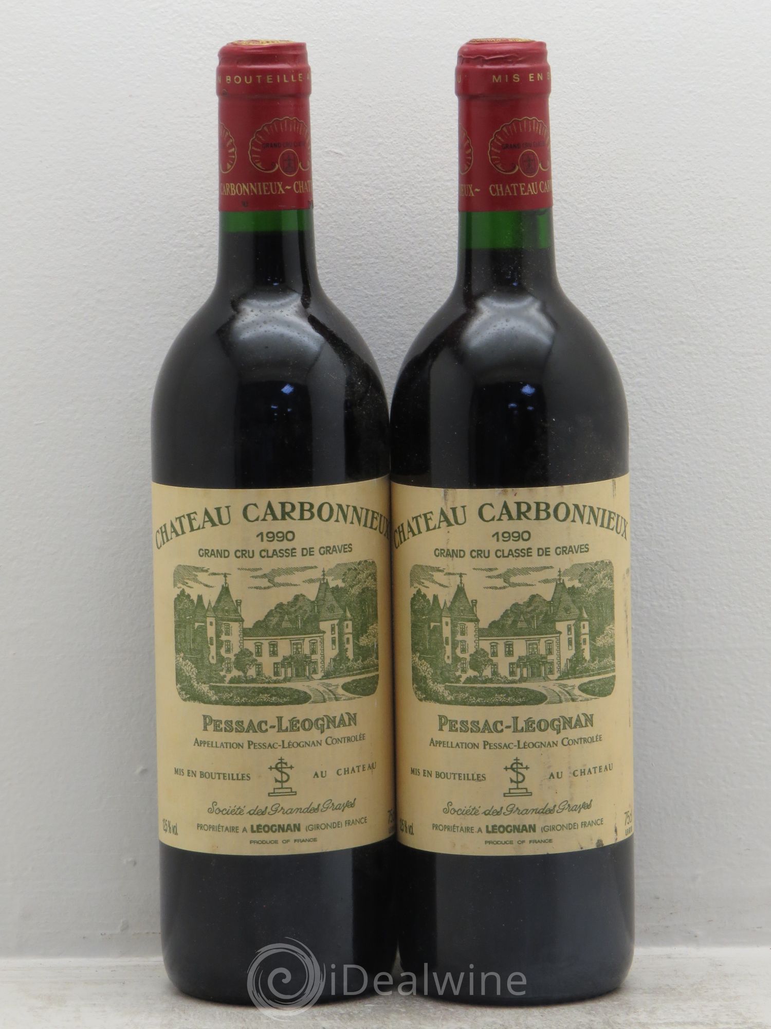 Château Carbonnieux Cru Classé de Graves 1990 - Lot de 2 bouteilles - 0