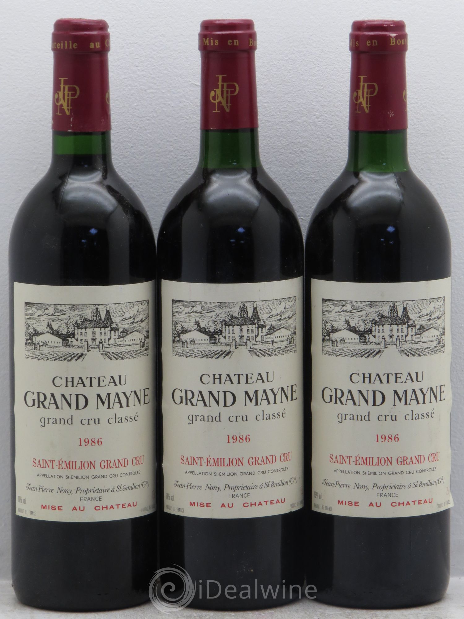 Château Grand Mayne Grand Cru Classé 1986 - Lot de 3 bouteilles - 0