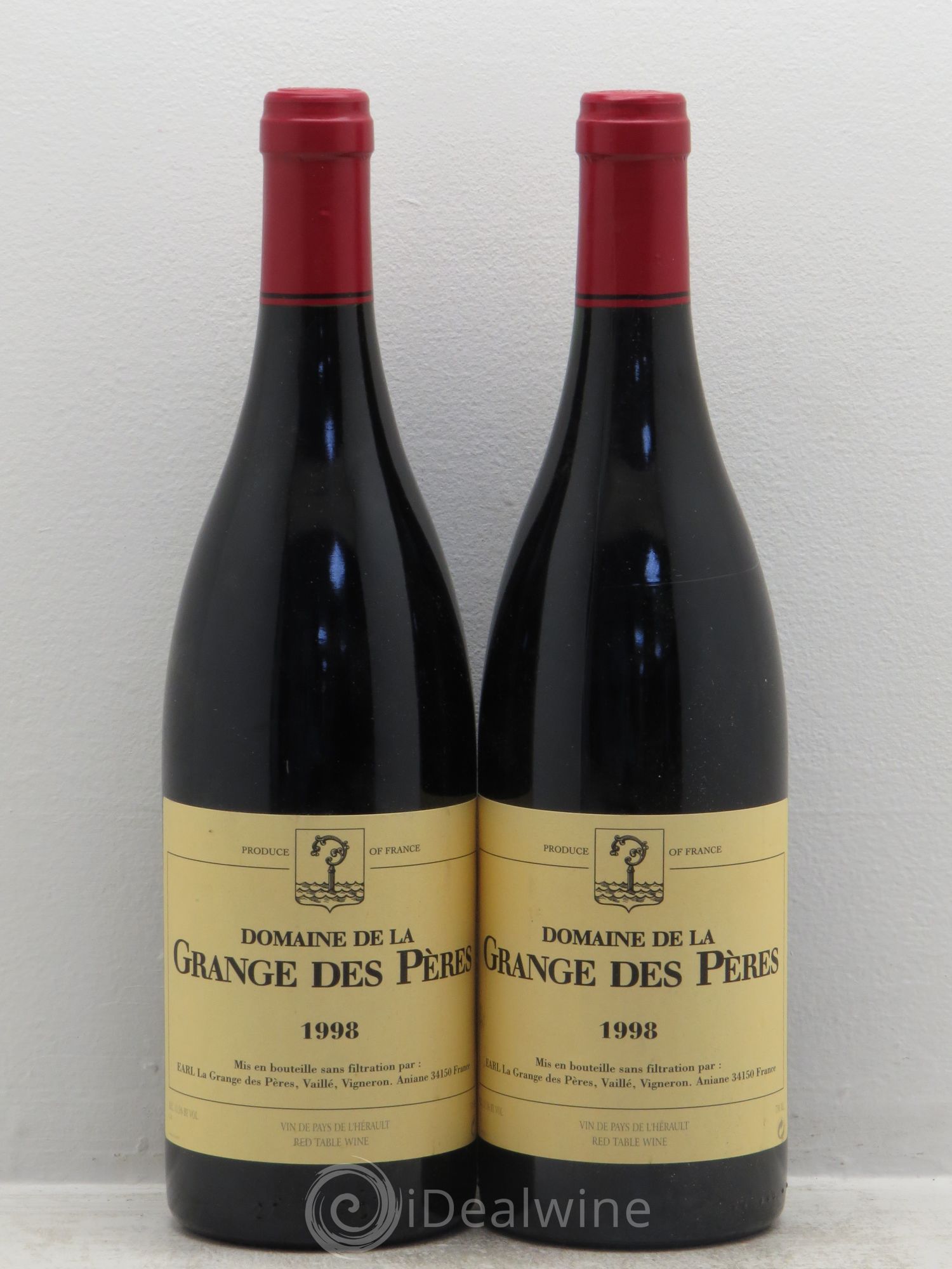 Pays d'Hérault Grange des Pères Laurent Vaillé 1998 - Lot de 2 bouteilles - 0
