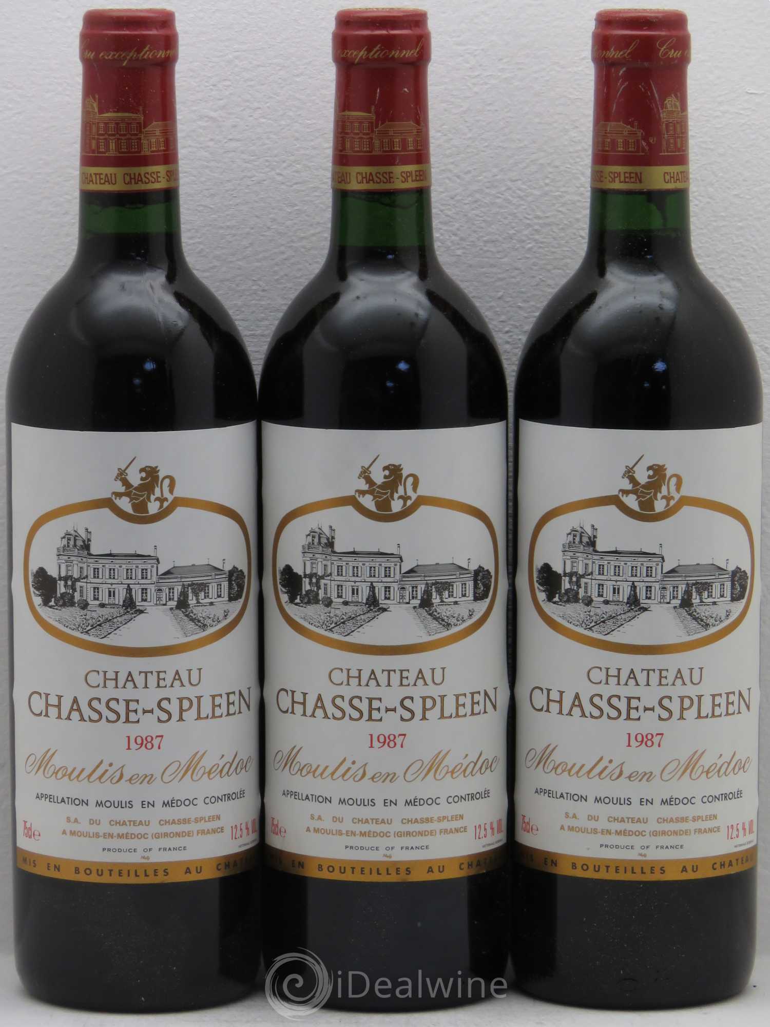 Château Chasse Spleen 1987 - Lot de 3 bouteilles - 0