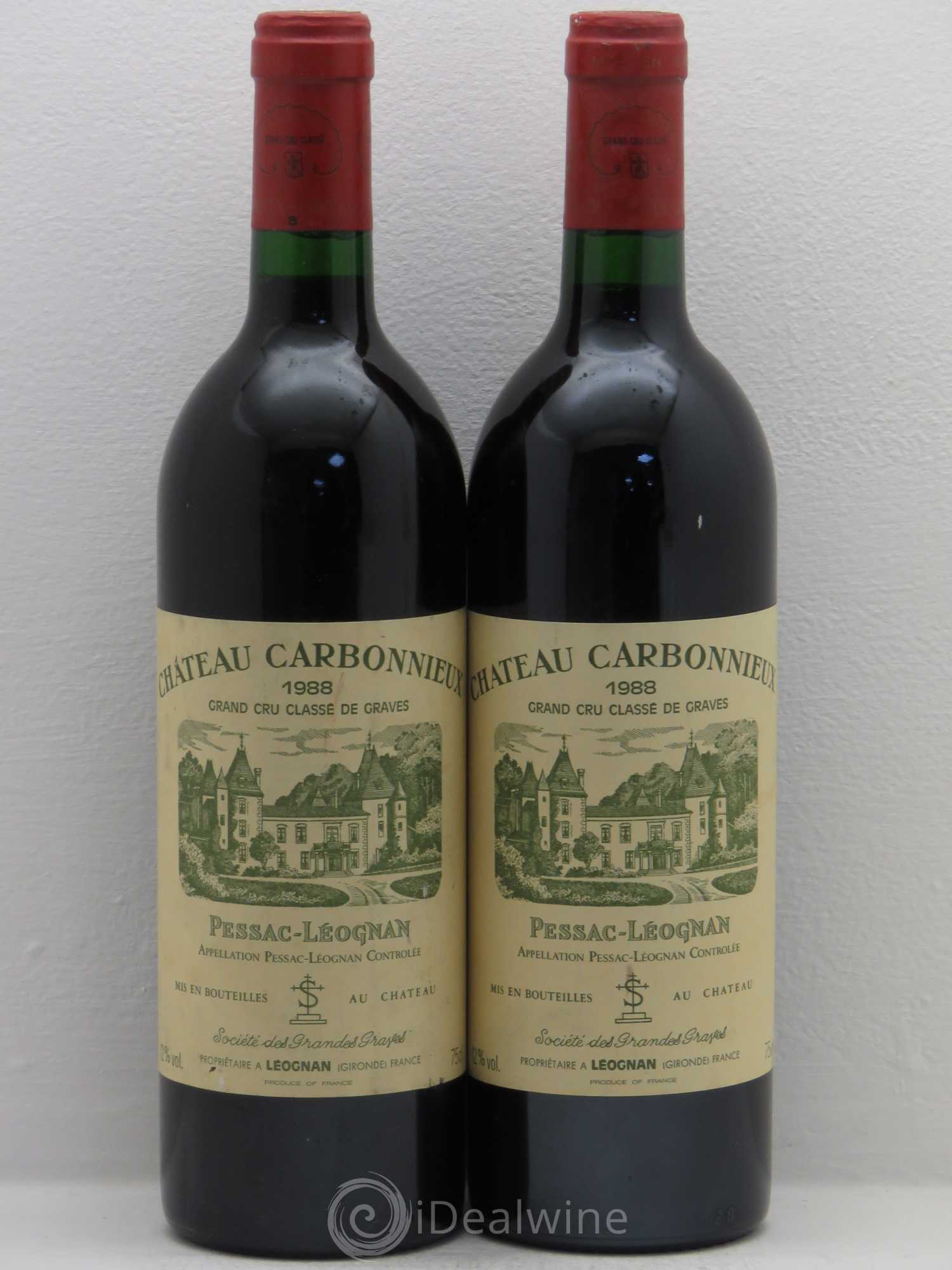 Château Carbonnieux Cru Classé de Graves 1988 - Lot de 2 bouteilles - 0