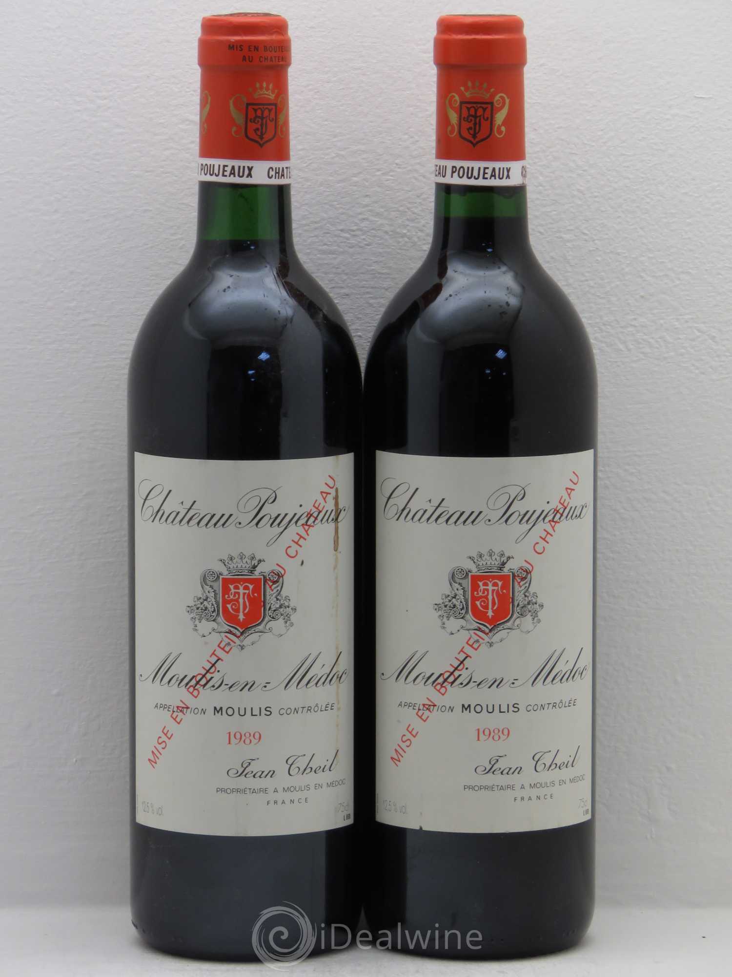 Château Poujeaux 1989 - Lot de 2 bouteilles - 0