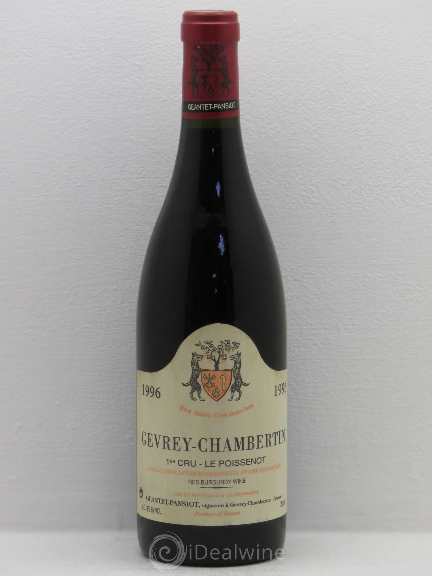 Gevrey-Chambertin 1er Cru Le Poissenot Geantet-Pansiot 1996 - Lot de 1 bouteille - 0