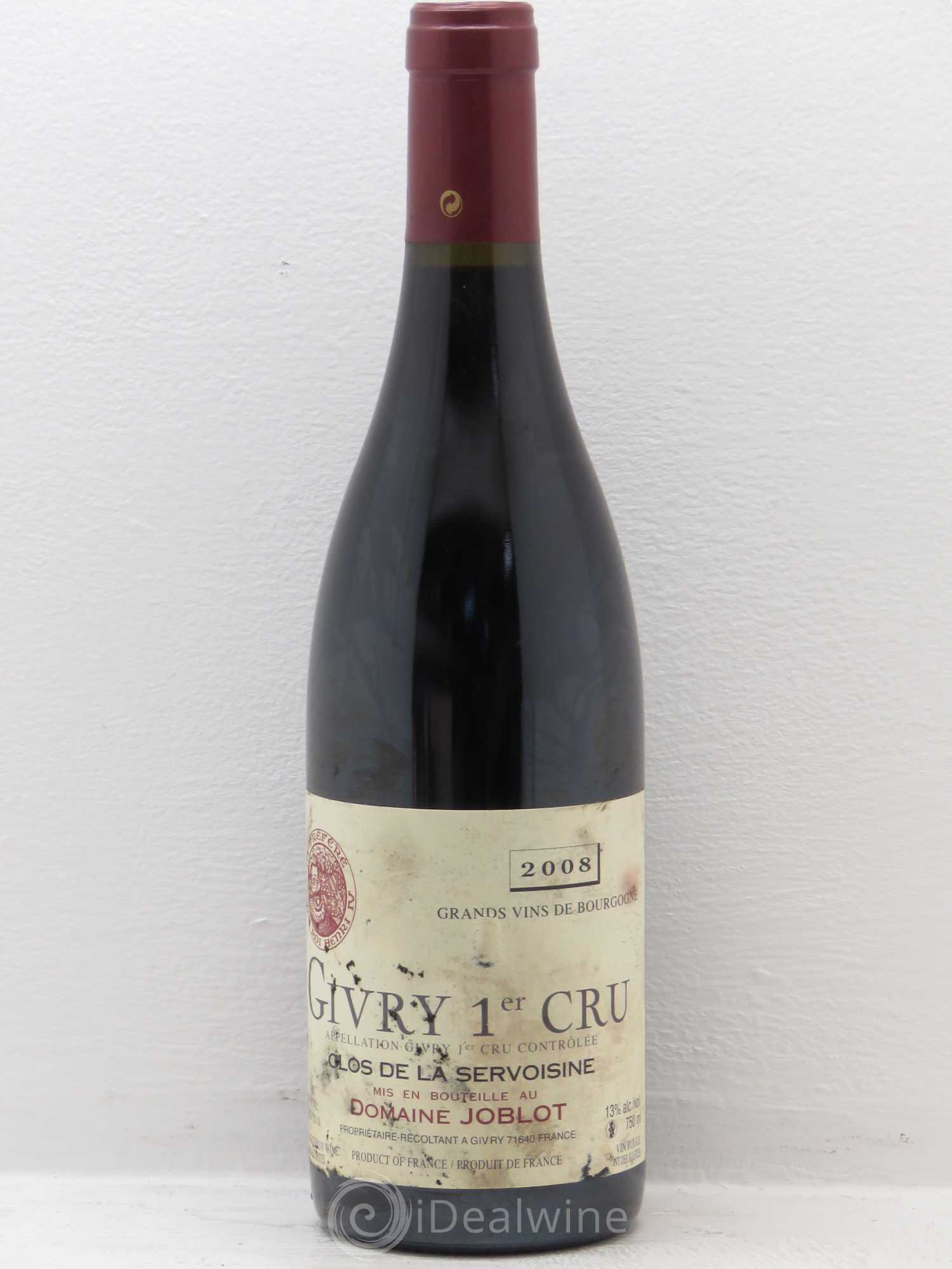 Givry 1er Cru Servoisine Joblot (Domaine) 2008 - Lot de 6 bouteilles - 0