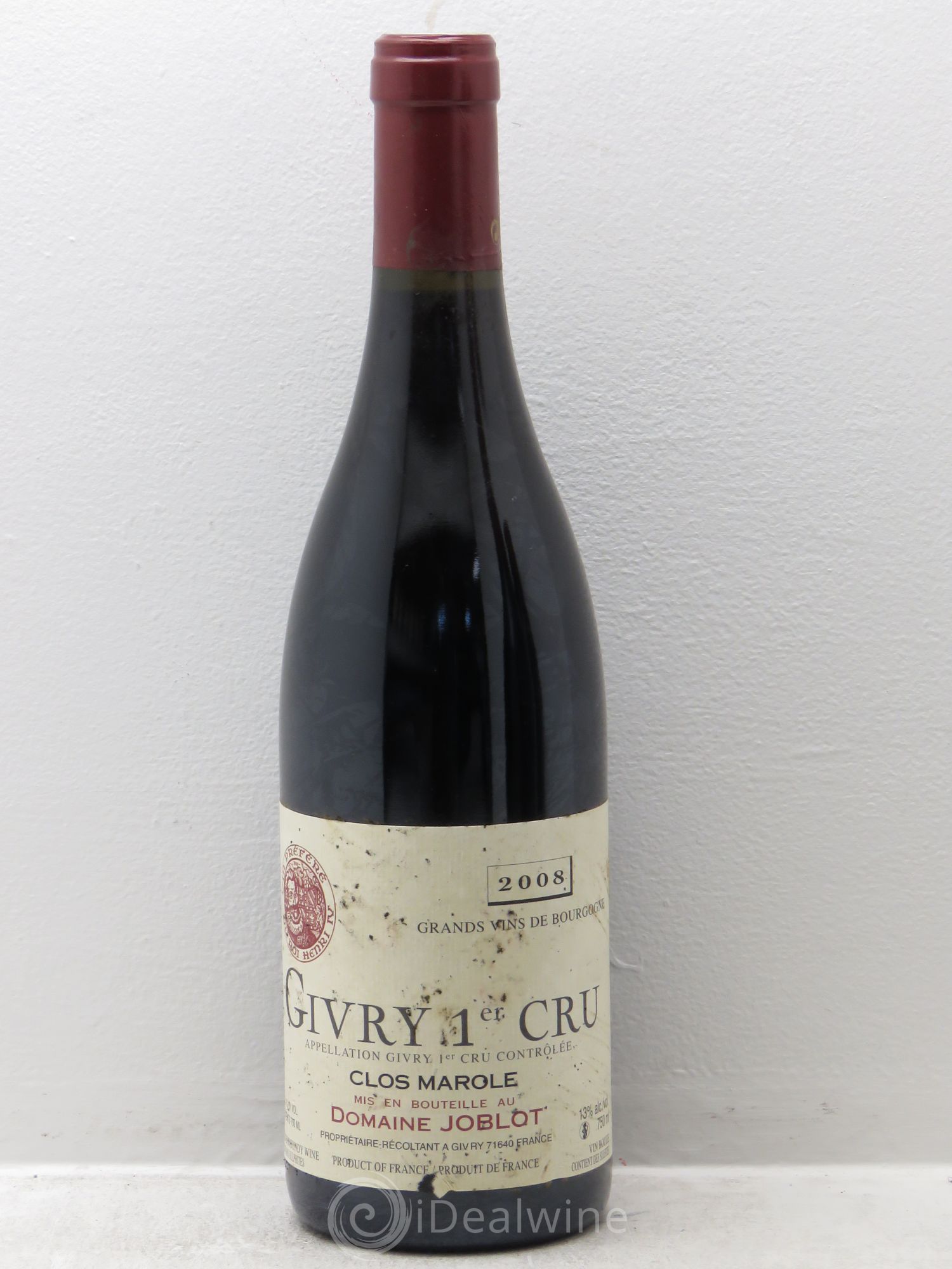 Givry 1er Cru Clos Marole Joblot (Domaine) 2008 - Lot de 12 bouteilles - 0