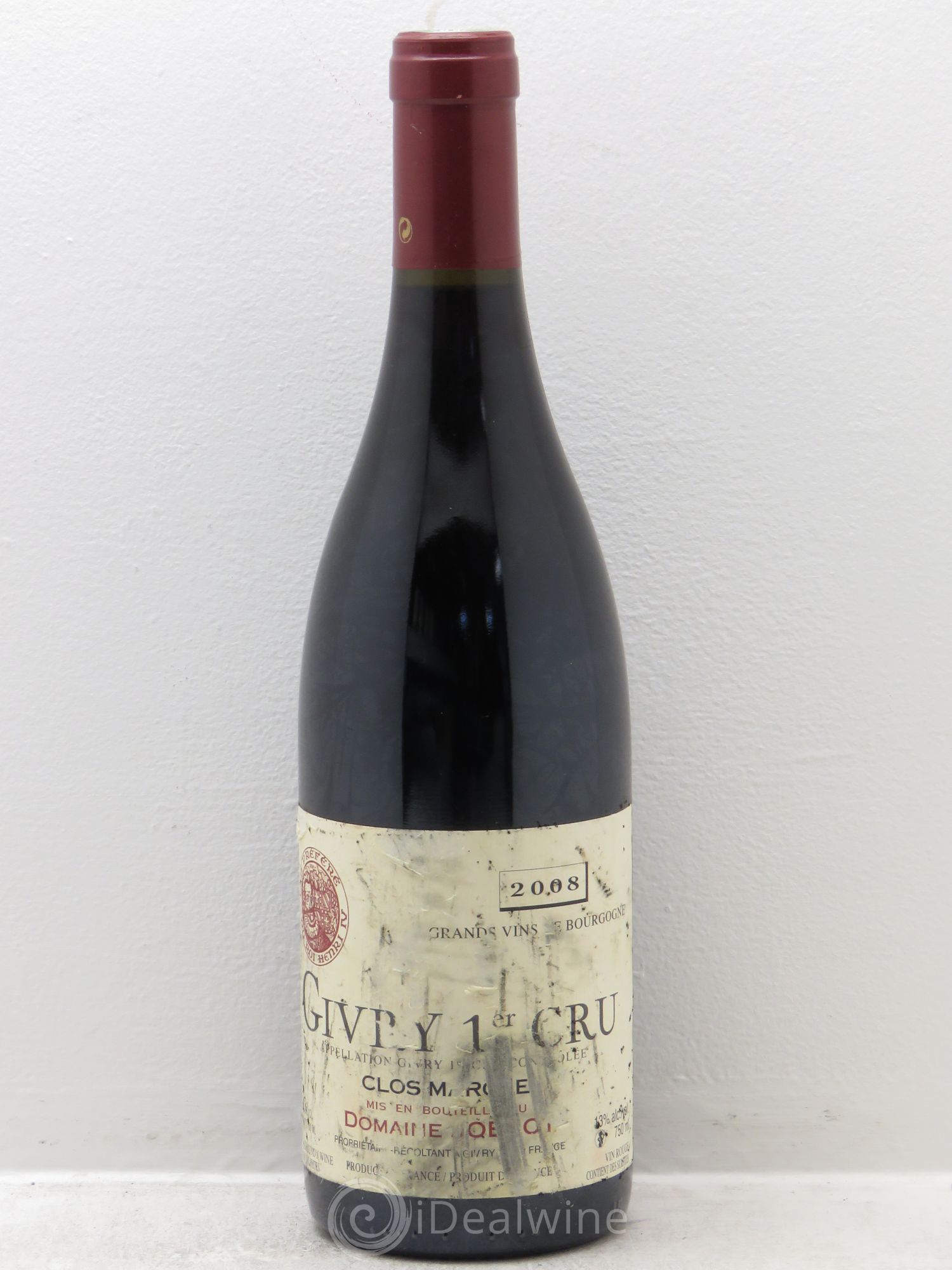 Givry 1er Cru Clos Marole Joblot (Domaine) 2008 - Lot de 6 bouteilles - 0