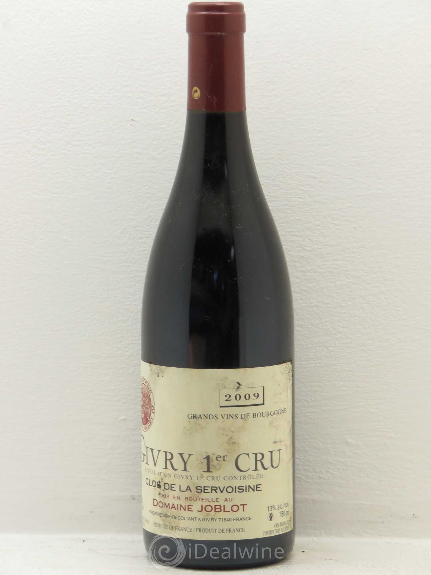 Givry 1er Cru Servoisine Joblot (Domaine) 2009 - Lot de 6 bouteilles - 0