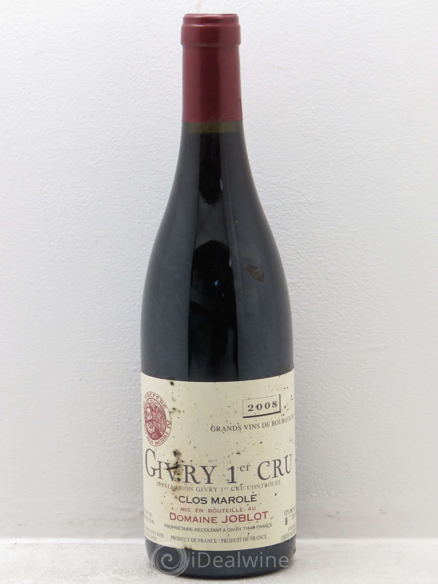 Givry 1er Cru Clos Marole Joblot (Domaine) 2008 - Lot de 6 bouteilles - 0