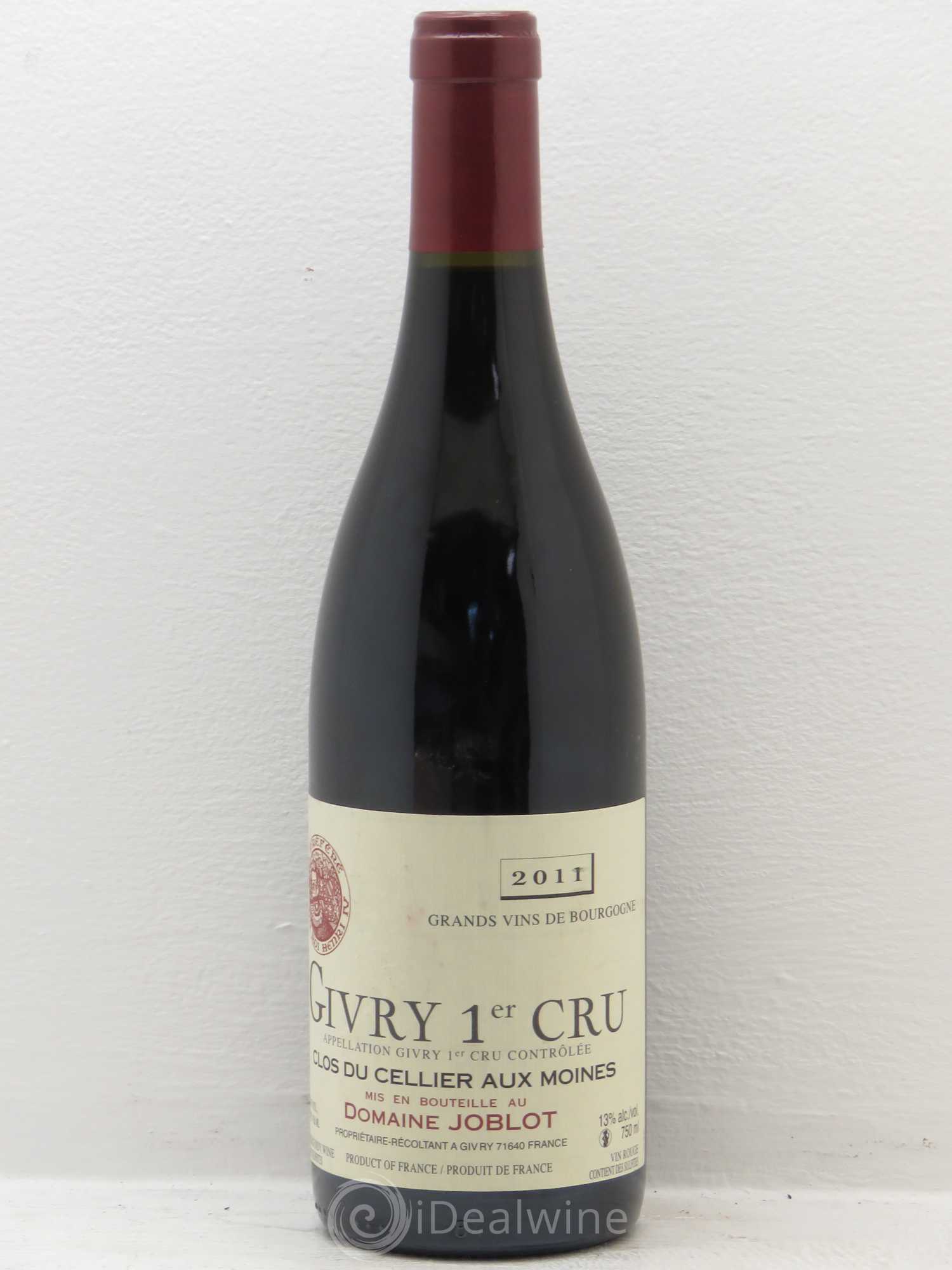 Givry 1er Cru Clos du Cellier aux Moines Joblot (Domaine) 2011 - Lot de 6 bouteilles - 0