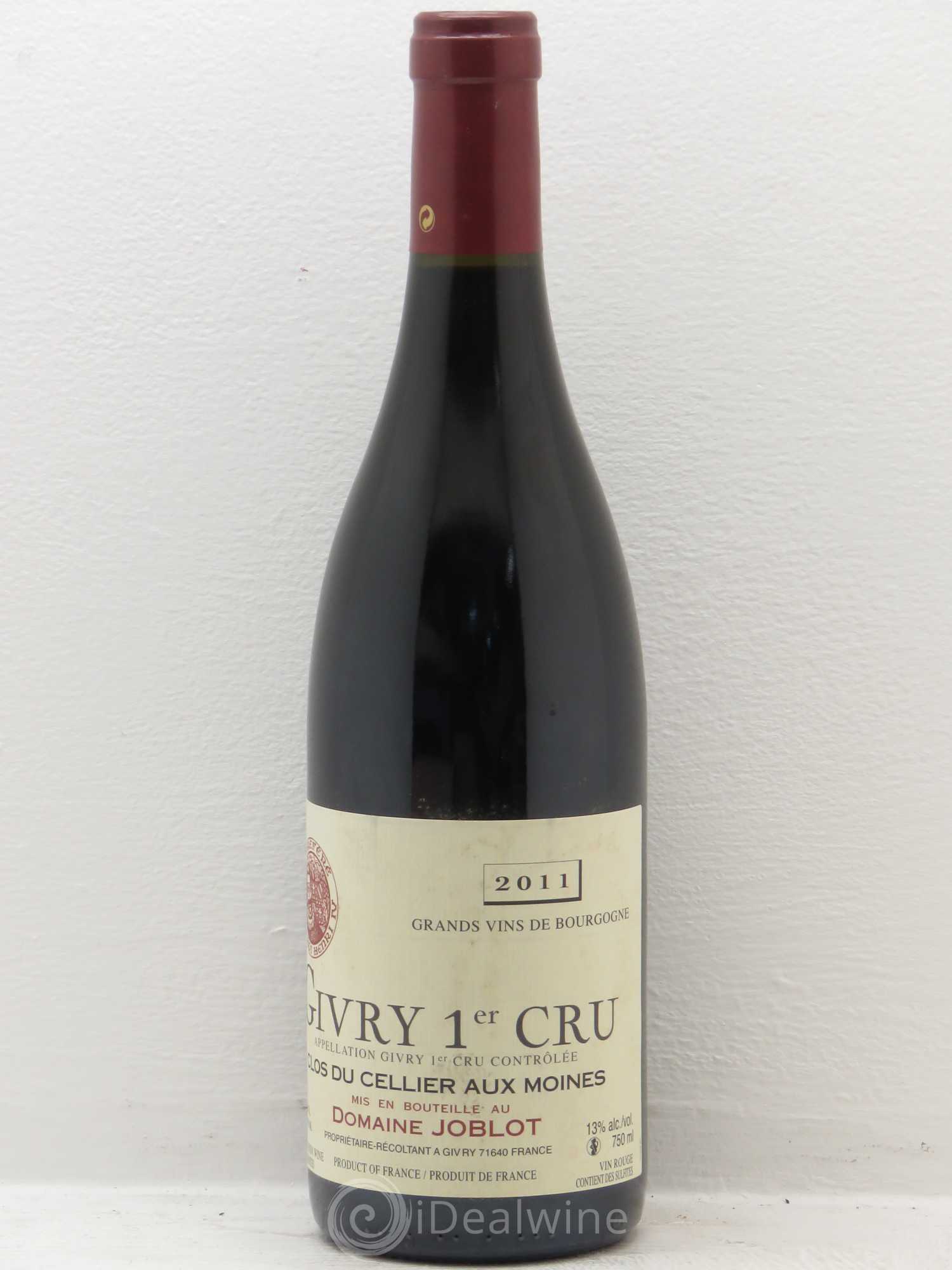 Givry 1er Cru Clos du Cellier aux Moines Joblot (Domaine) 2011 - Lot de 6 bouteilles - 0