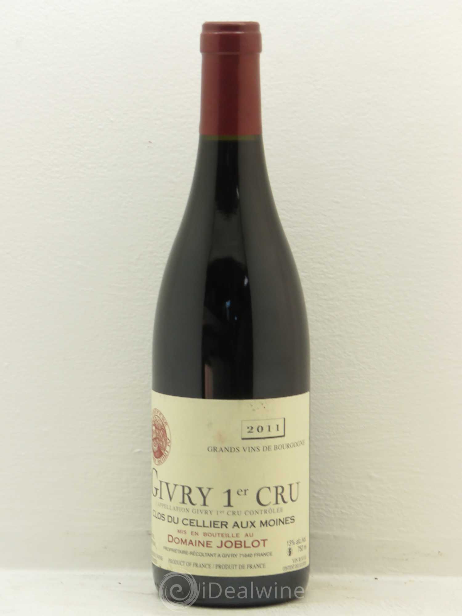 Givry 1er Cru Clos du Cellier aux Moines Joblot (Domaine) 2011 - Lot de 6 bouteilles - 0