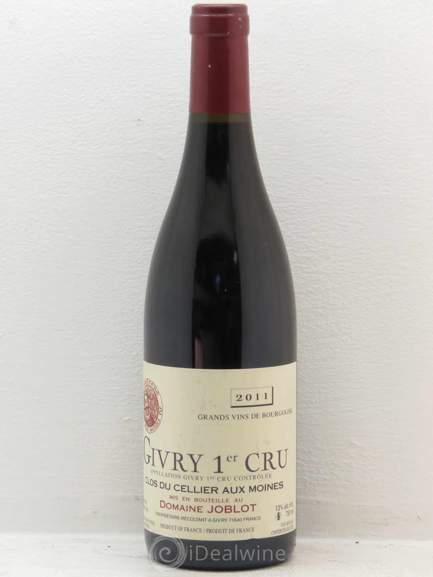 Givry 1er Cru Clos du Cellier aux Moines Joblot (Domaine) 2011 - Lot de 6 bouteilles - 0