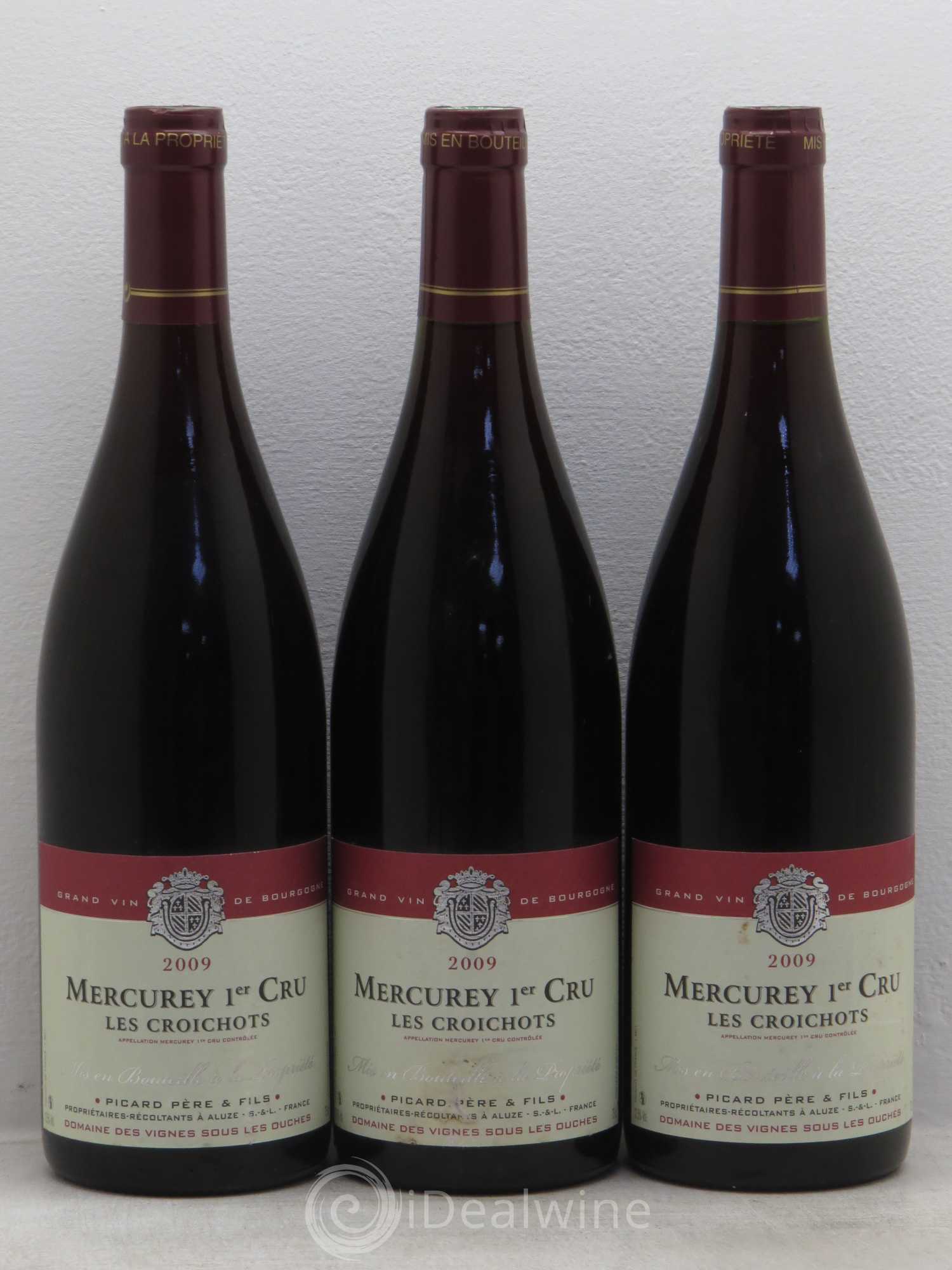 Mercurey 1er Cru Domaine Picard & Fils 2009 - Posten von 3 Flaschen - 0