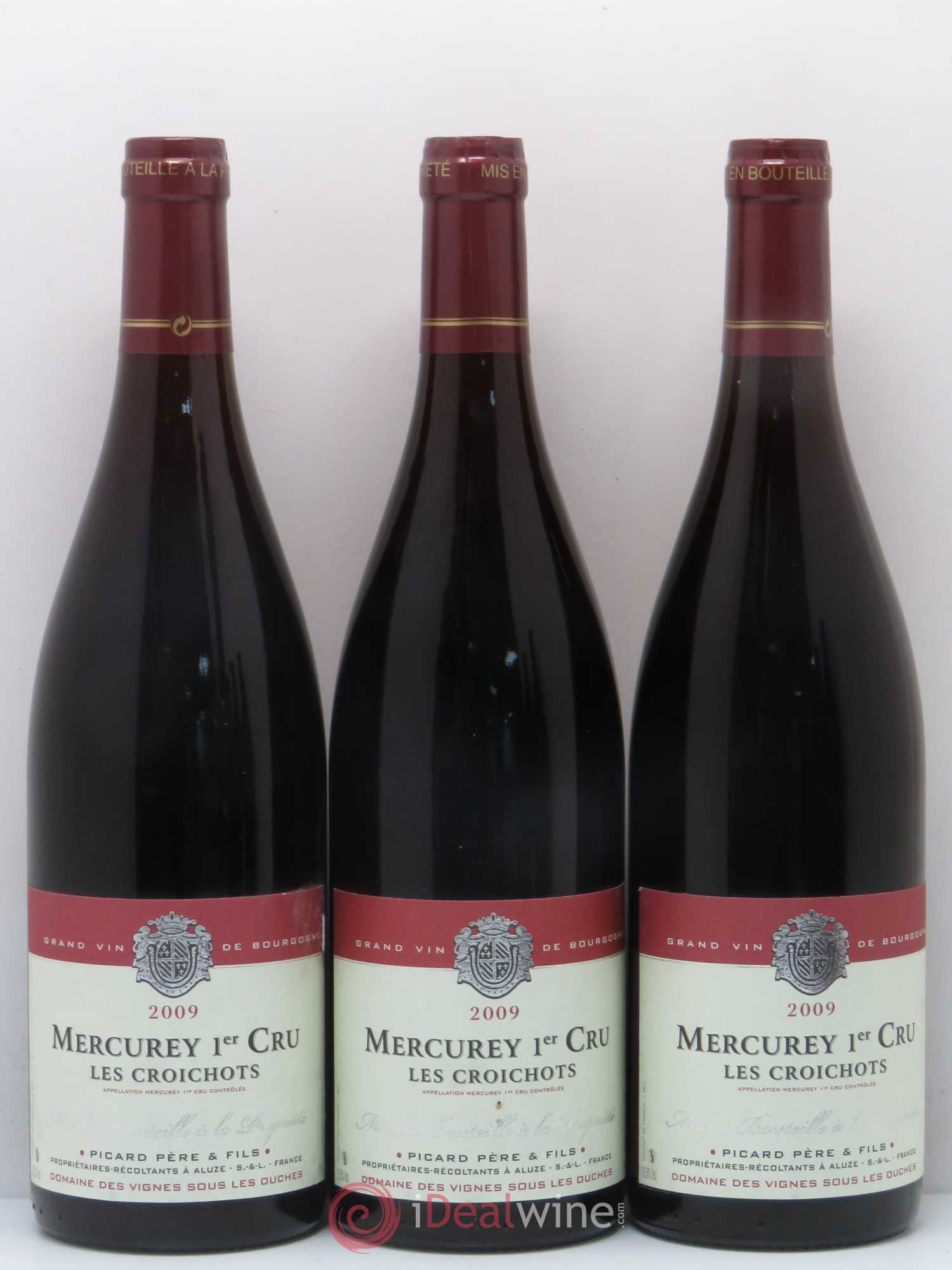 Mercurey 1er Cru Les Croichots Domaine Picard 2009 - Lot de 6 bouteilles - 1