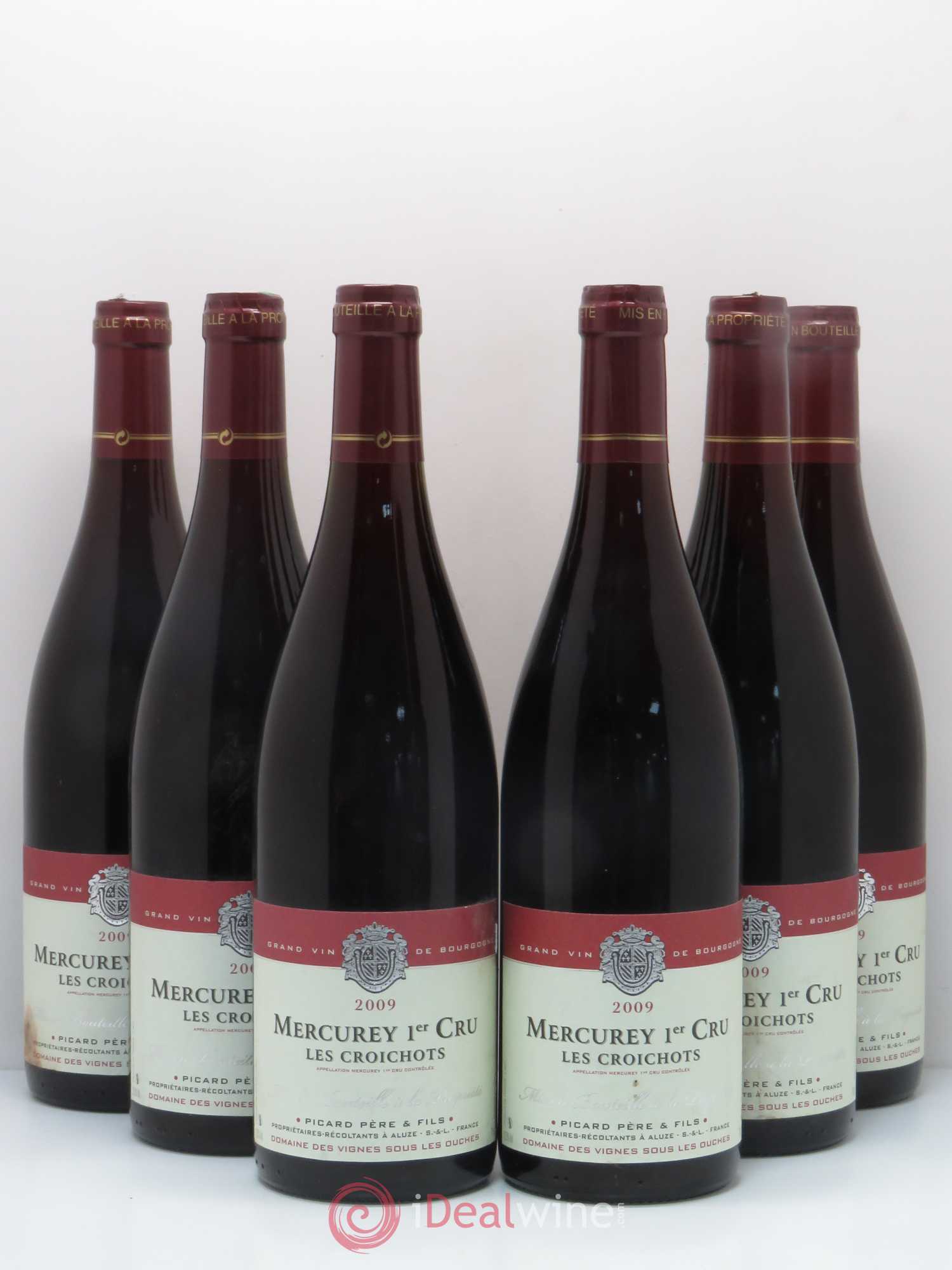 Mercurey 1er Cru Les Croichots Domaine Picard 2009 - Lot de 6 bouteilles - 0