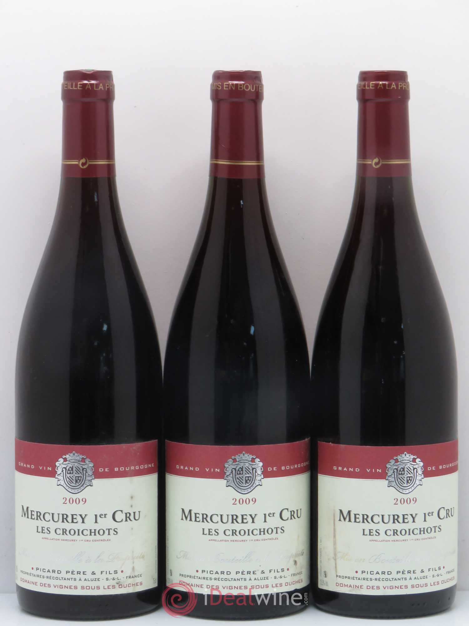 Mercurey 1er Cru Les Croichots Domaine Picard 2009 - Lot de 3 bouteilles - 0