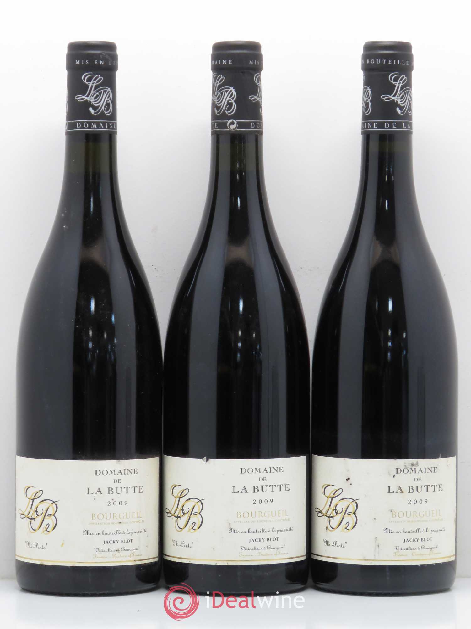 Bourgueil Mi-Pente Domaine de La Butte - Jacky Blot 2009 - Lot de 3 bouteilles - 0