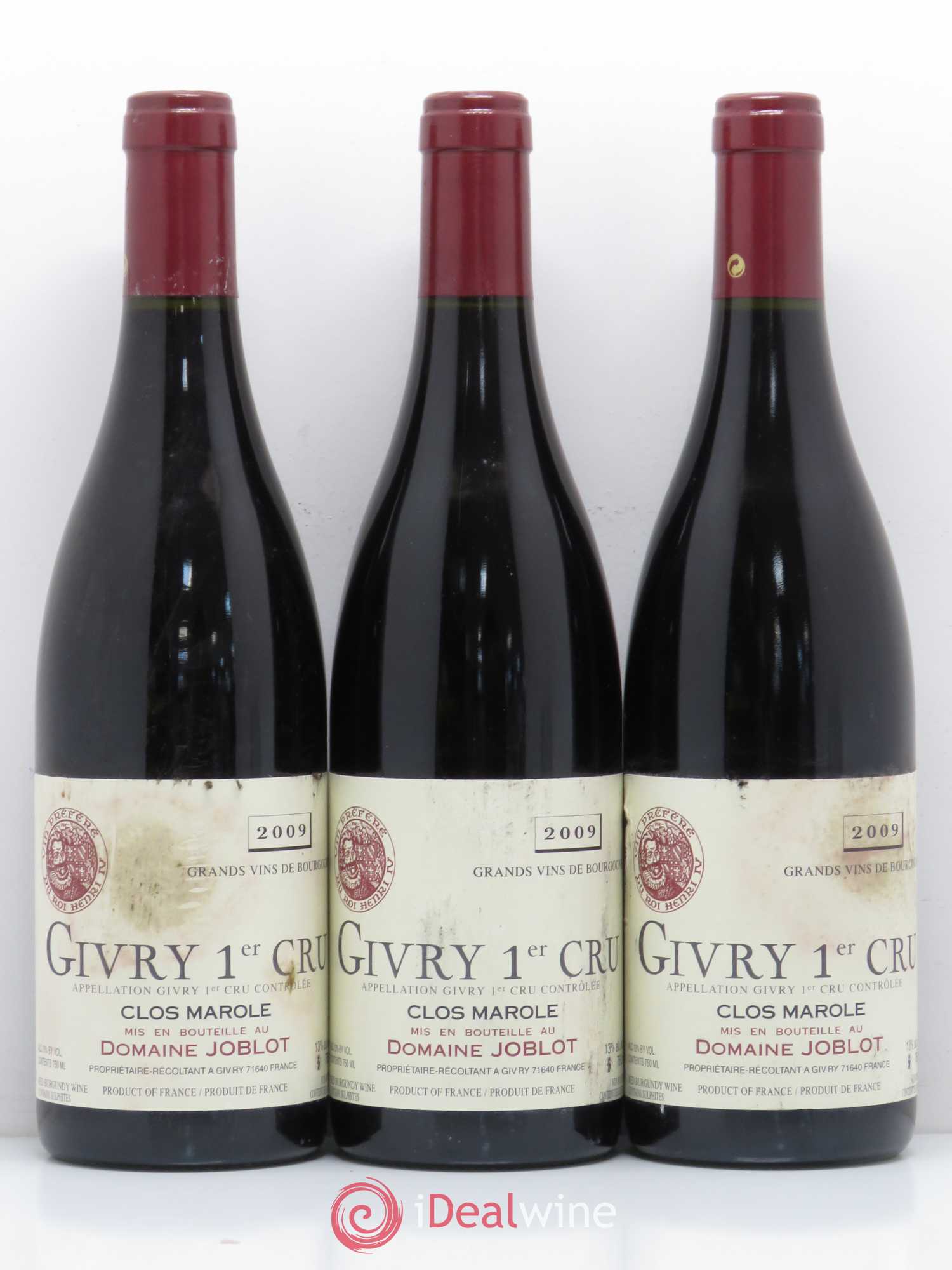 Givry 1er Cru Clos Marole Joblot (Domaine) 2009 - Lot de 6 bouteilles - 1