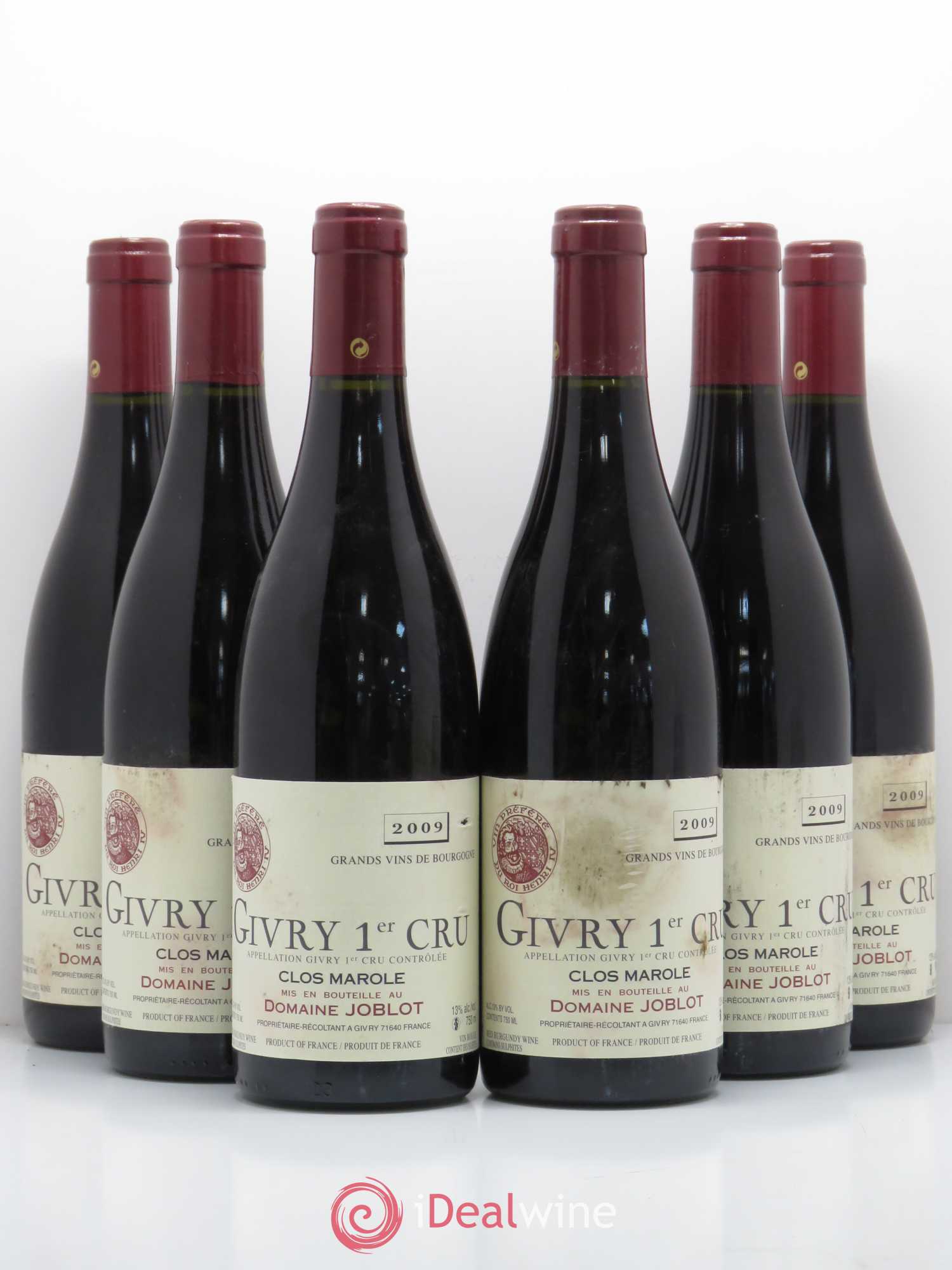 Givry 1er Cru Clos Marole Joblot (Domaine) 2009 - Lot de 6 bouteilles - 0