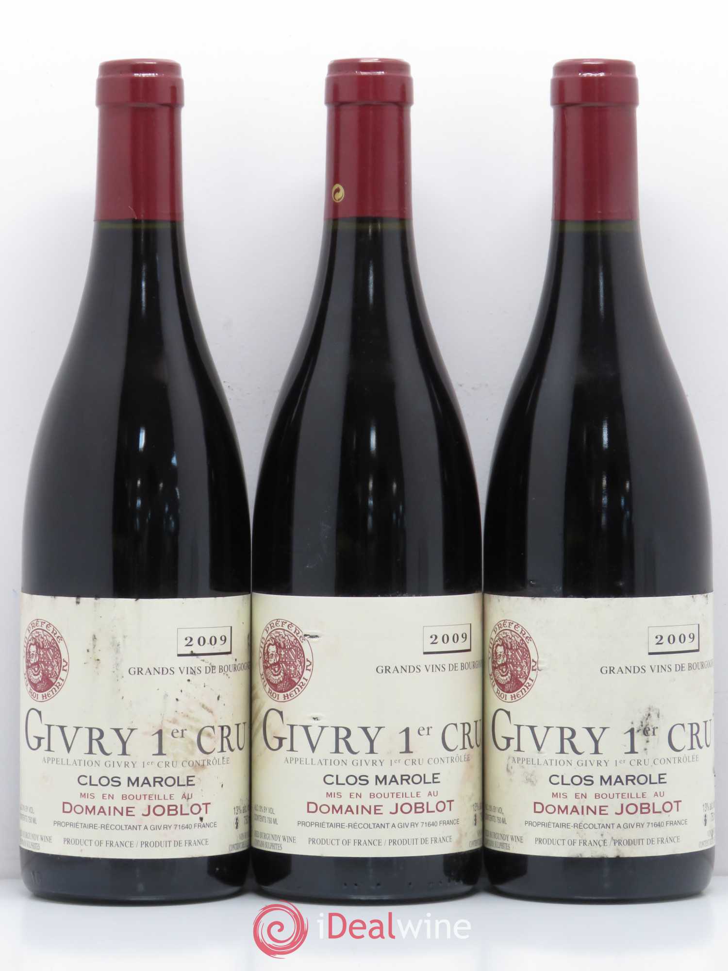 Givry 1er Cru Clos Marole Joblot (Domaine) 2009 - Lot de 3 bouteilles - 0