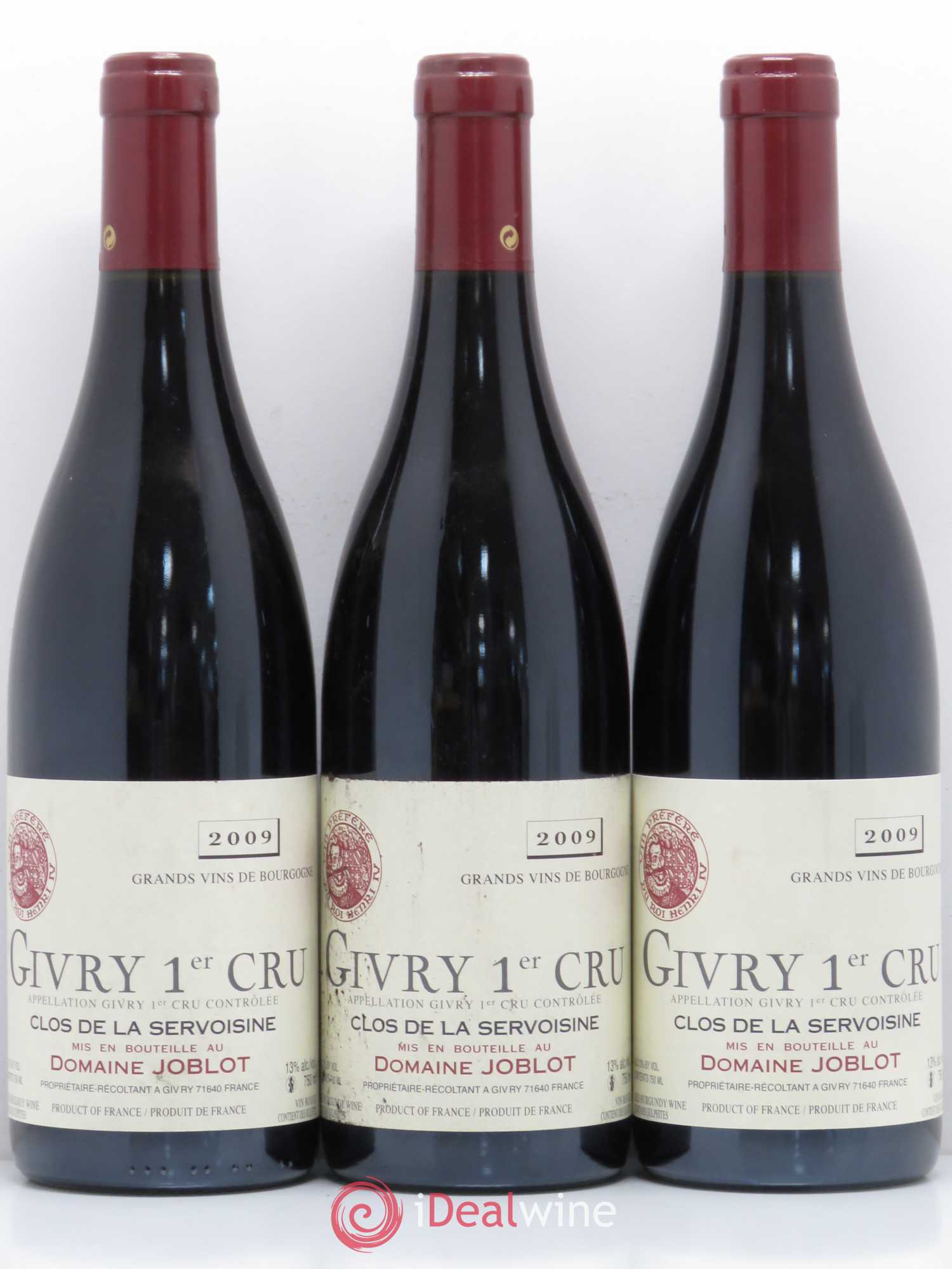 Givry 1er Cru Servoisine Joblot (Domaine) 2009 - Lot de 6 bouteilles - 1