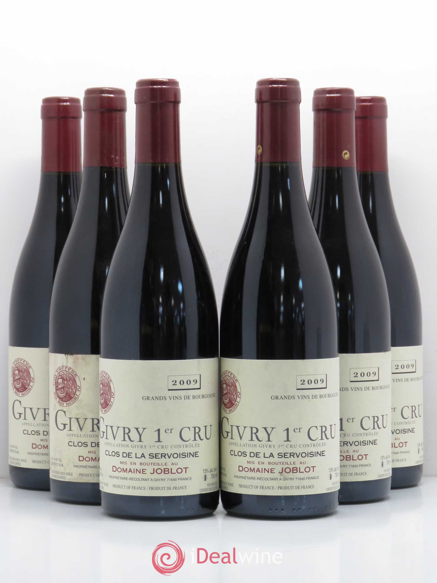 Givry 1er Cru Servoisine Joblot (Domaine) 2009 - Lot de 6 bouteilles - 0