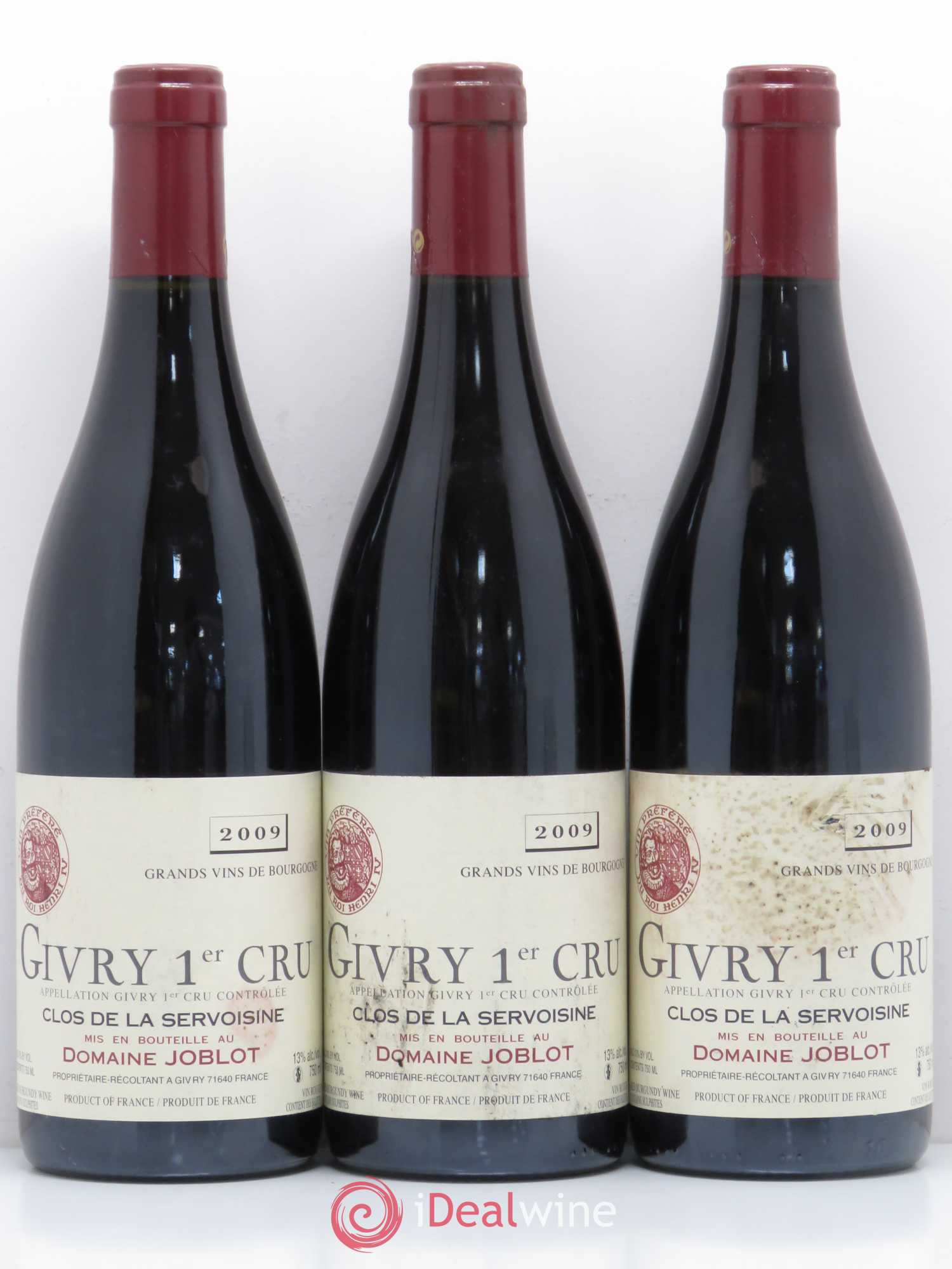 Givry 1er Cru Servoisine Joblot (Domaine) 2009 - Lot de 3 bouteilles - 0